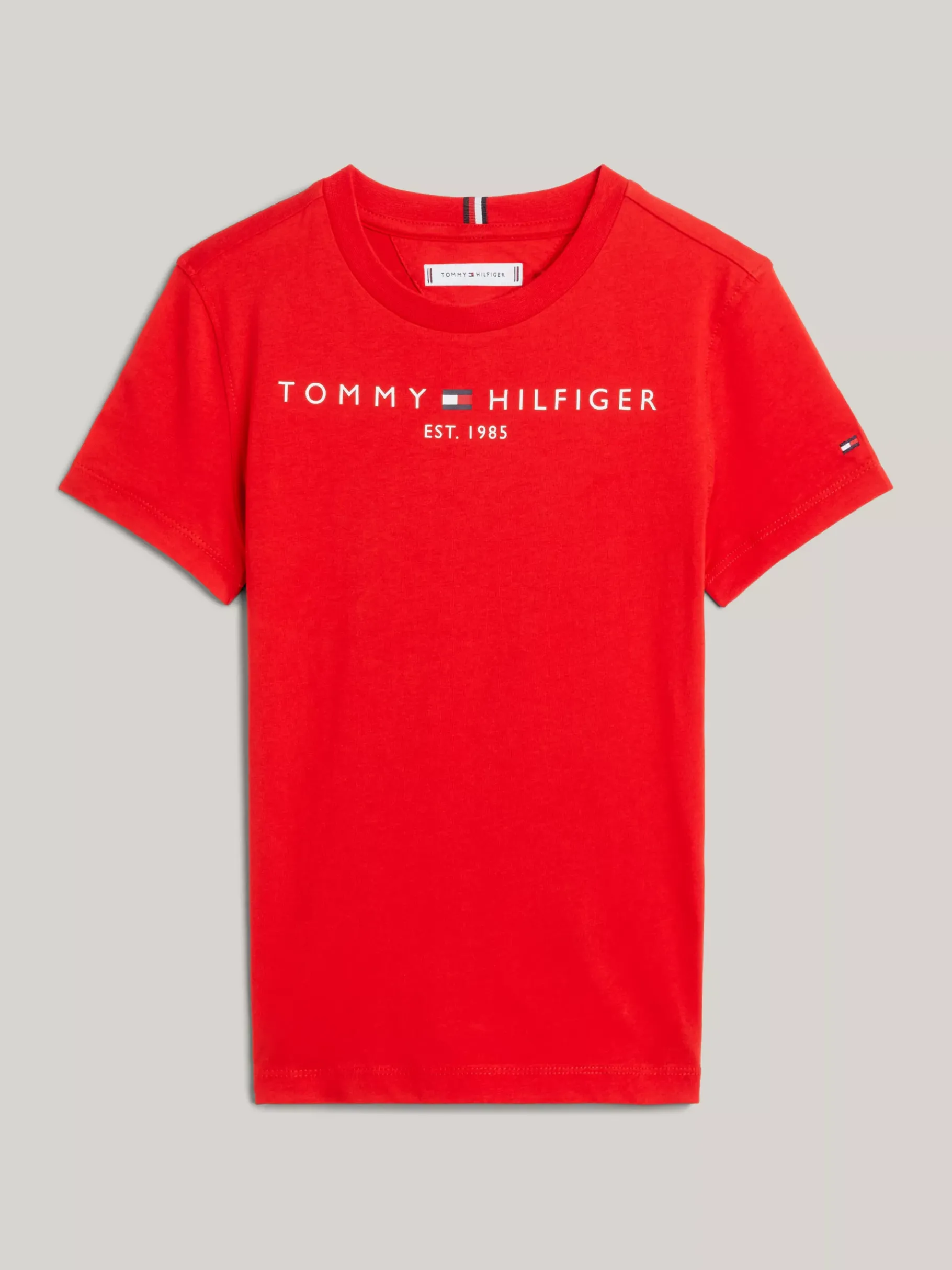 Tommy Hilfiger Essential Logo-T-Shirt aus Bio-Baumwolle DEEP CRIMSON Sale