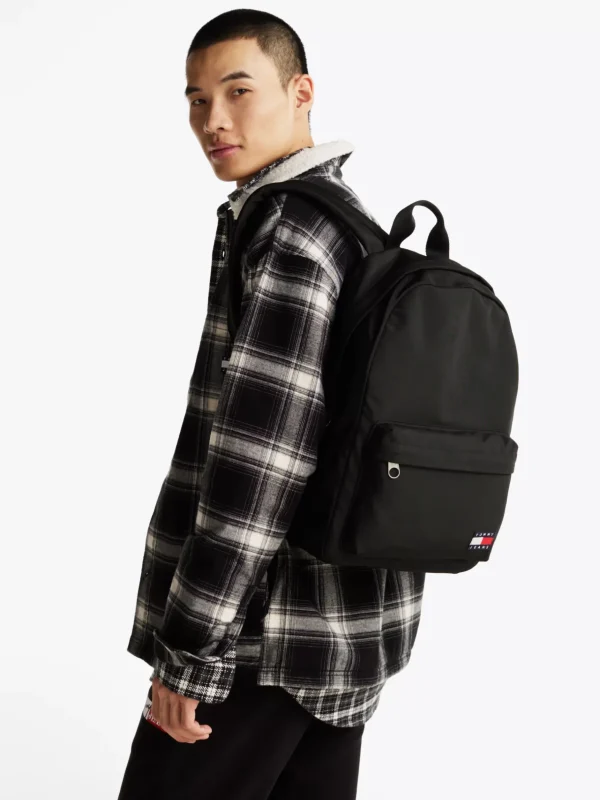 Tommy Hilfiger Essential Rucksack mit Logomuster-Gurten BLACK Sale