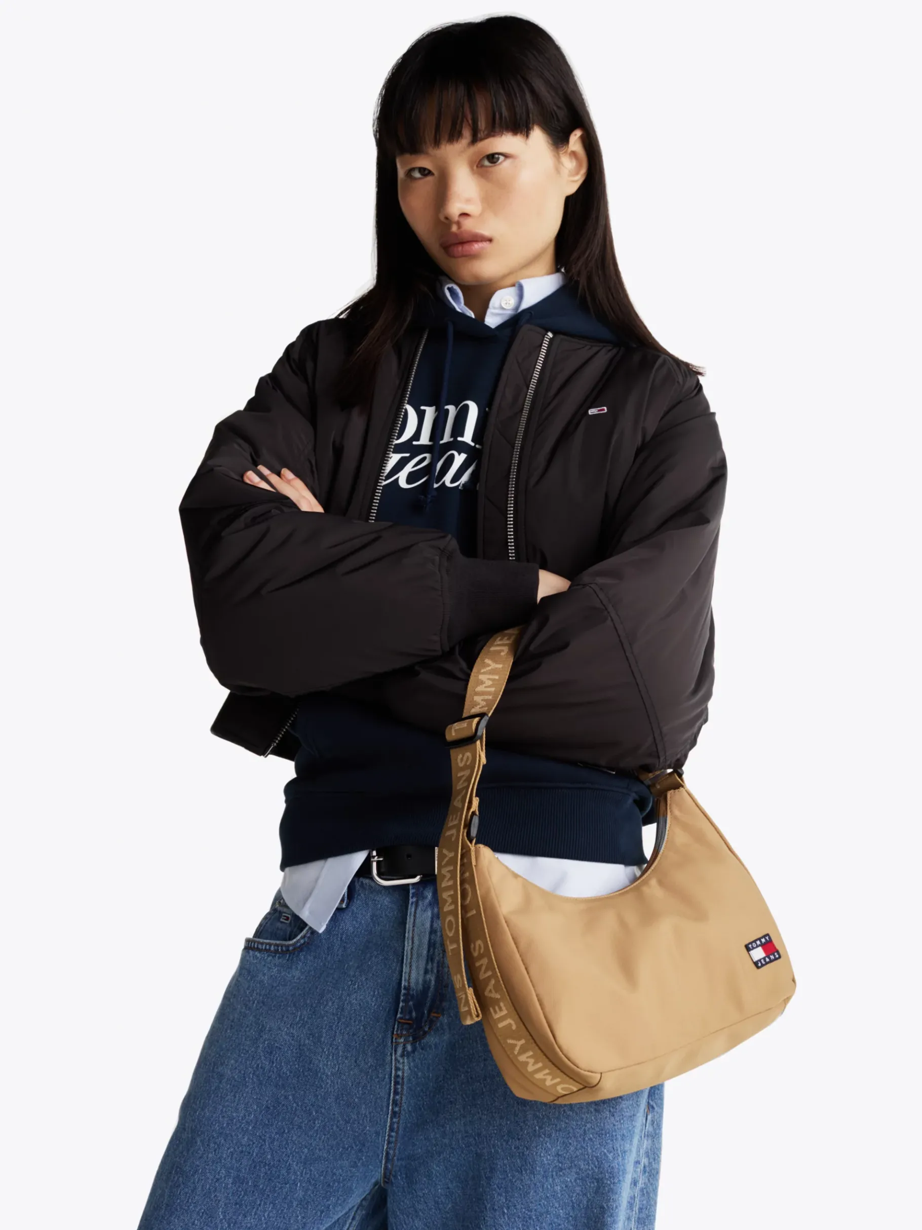 Tommy Hilfiger Essential Schultertasche mit Logomuster NATURAL KHAKI Cheap