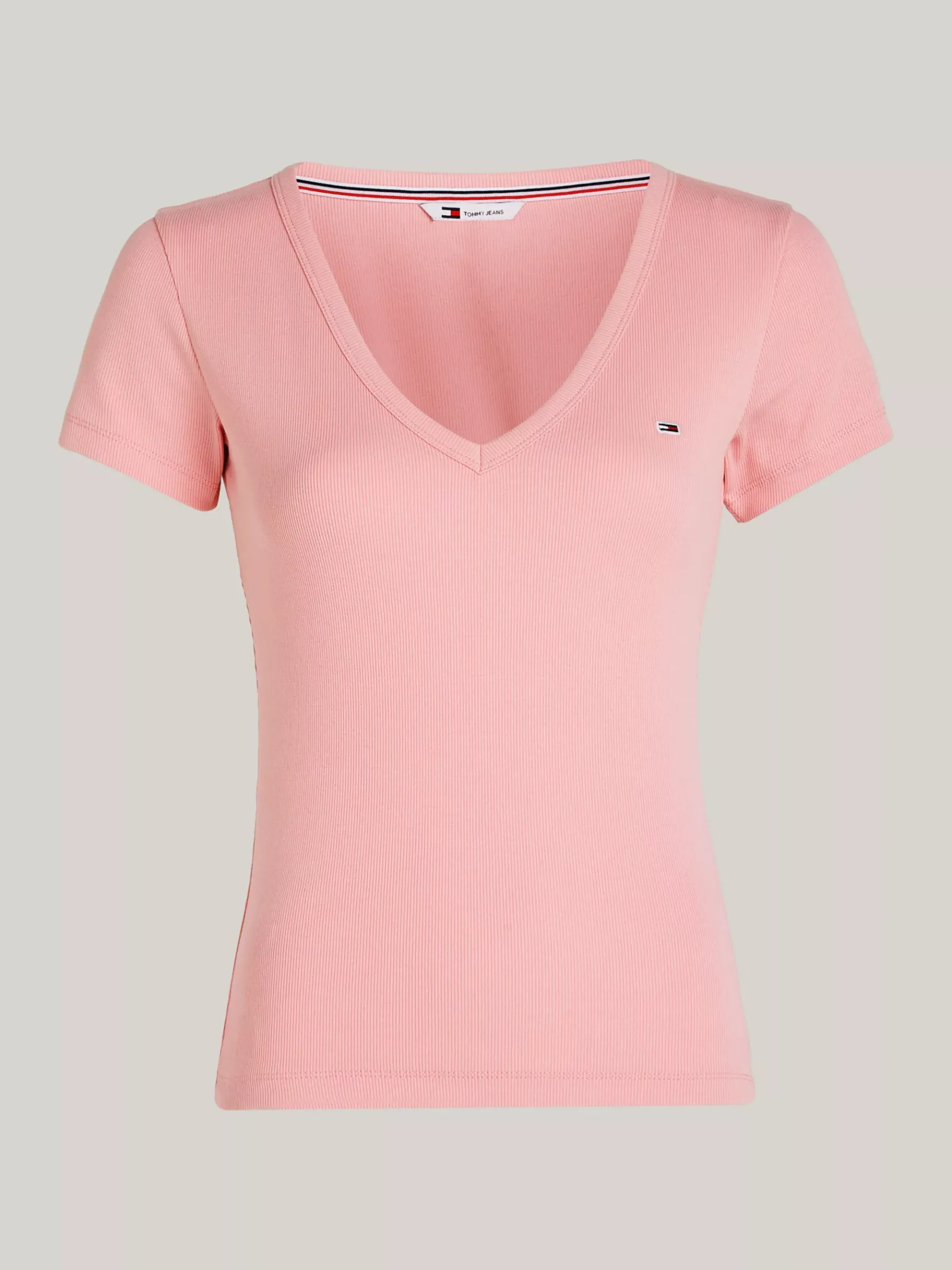 Tommy Hilfiger Essential Slim Fit T-Shirt mit V-Ausschnitt BALLET PINK Store