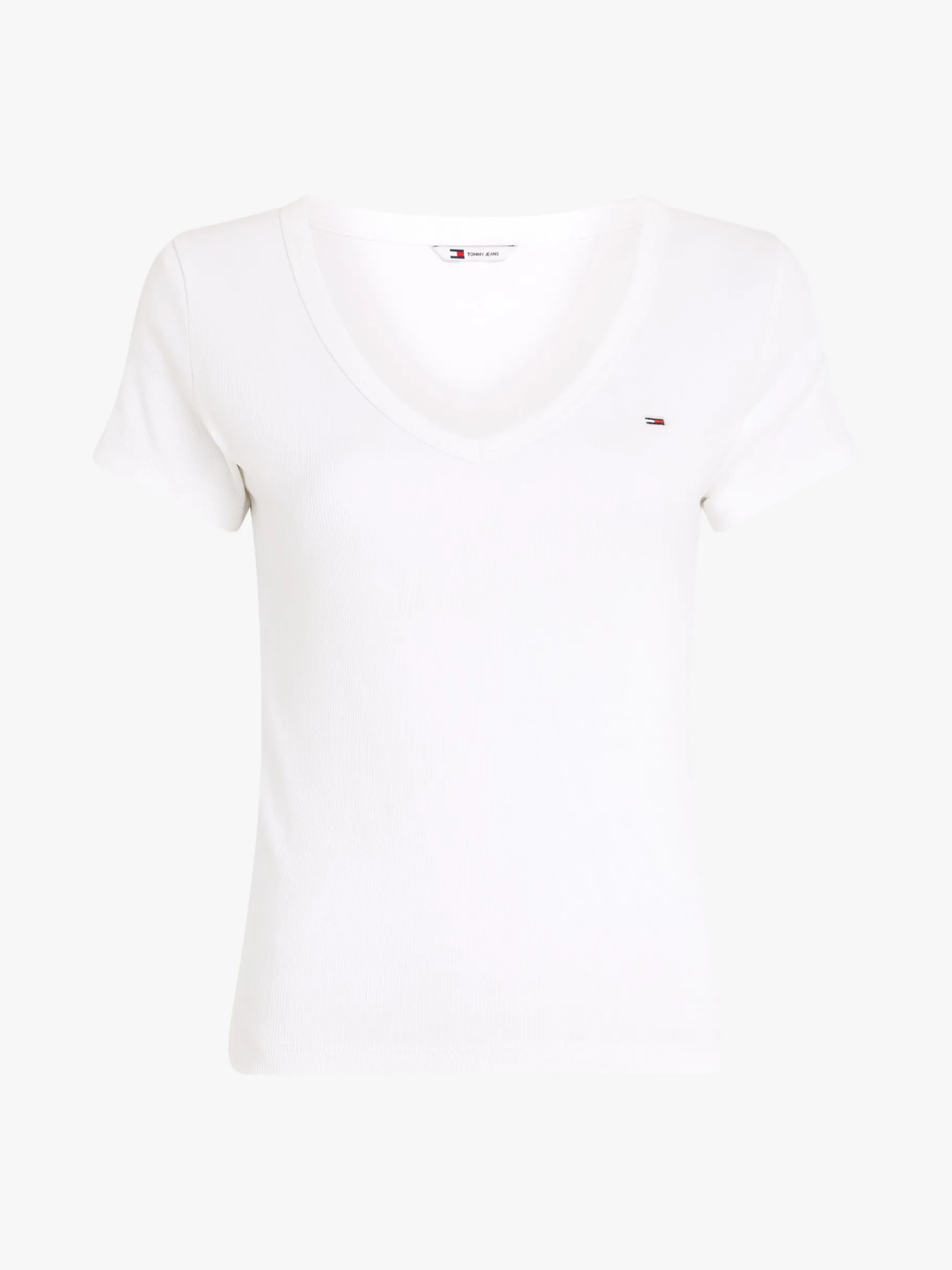 Tommy Hilfiger Essential Slim Fit T-Shirt mit V-Ausschnitt WHITE Fashion