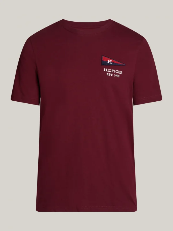 Tommy Hilfiger Exclusive Hilfiger Flag Rundhals-T-Shirt DEEP ROUGE Online