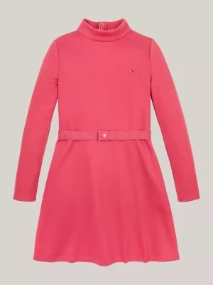 Tommy Hilfiger Extra Slim Fit Langarm-Kleid mit Gürtel HERITAGE PINK Store