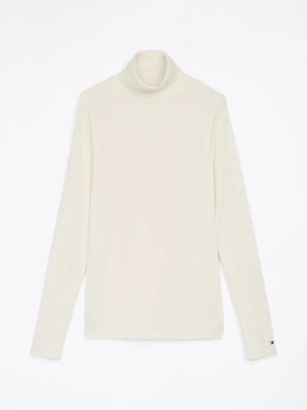 Tommy Hilfiger Extra Slim Fit Langarmshirt mit Rollkragen IVORY PETAL Fashion