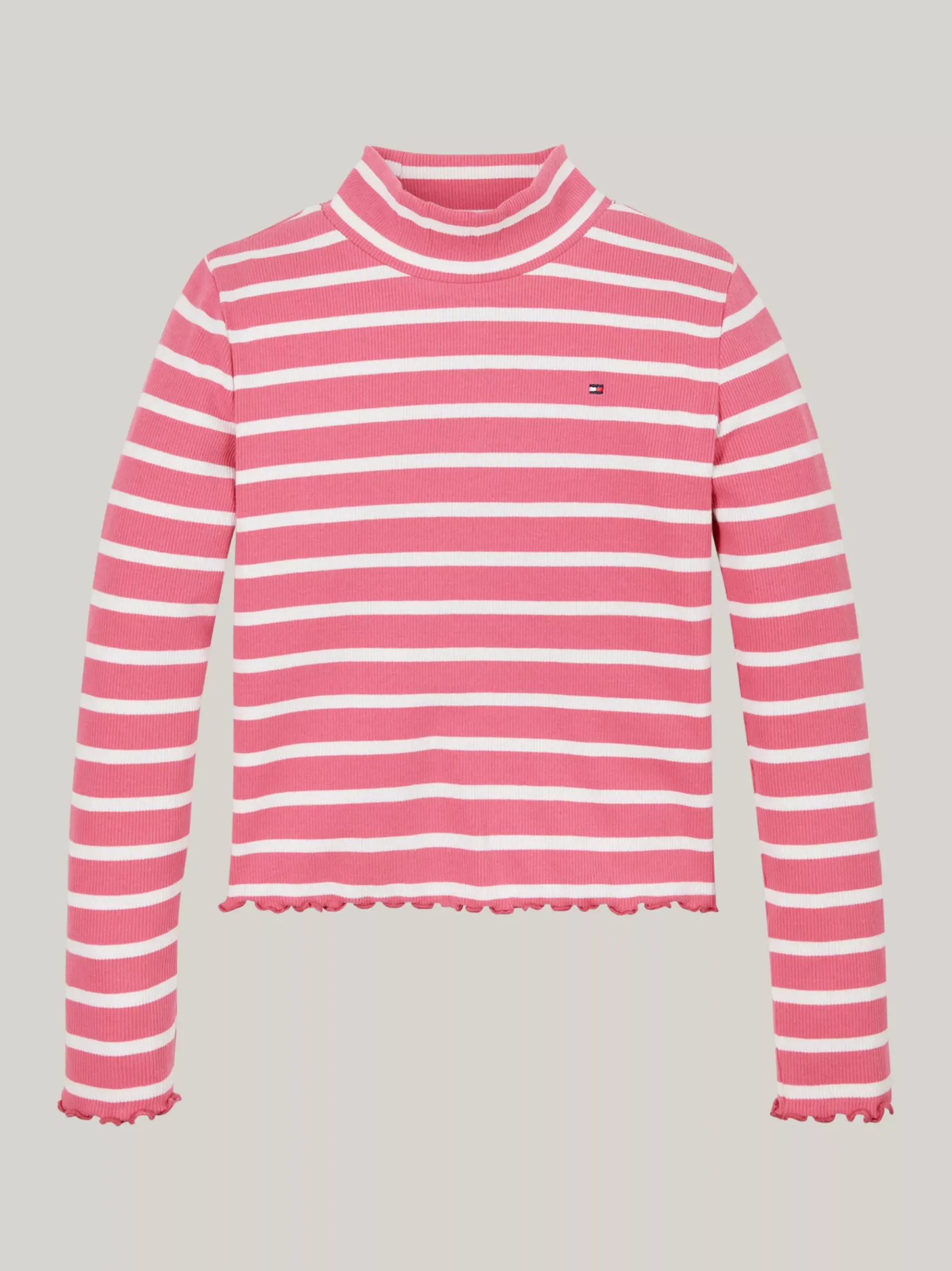 Tommy Hilfiger Extra Slim Fit Top mit Mock-Rollkragen HERITAGE PINK STRIPE Sale