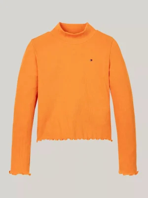 Tommy Hilfiger Extra Slim Fit Top mit Mock-Rollkragen ORANGE THUNDER Discount