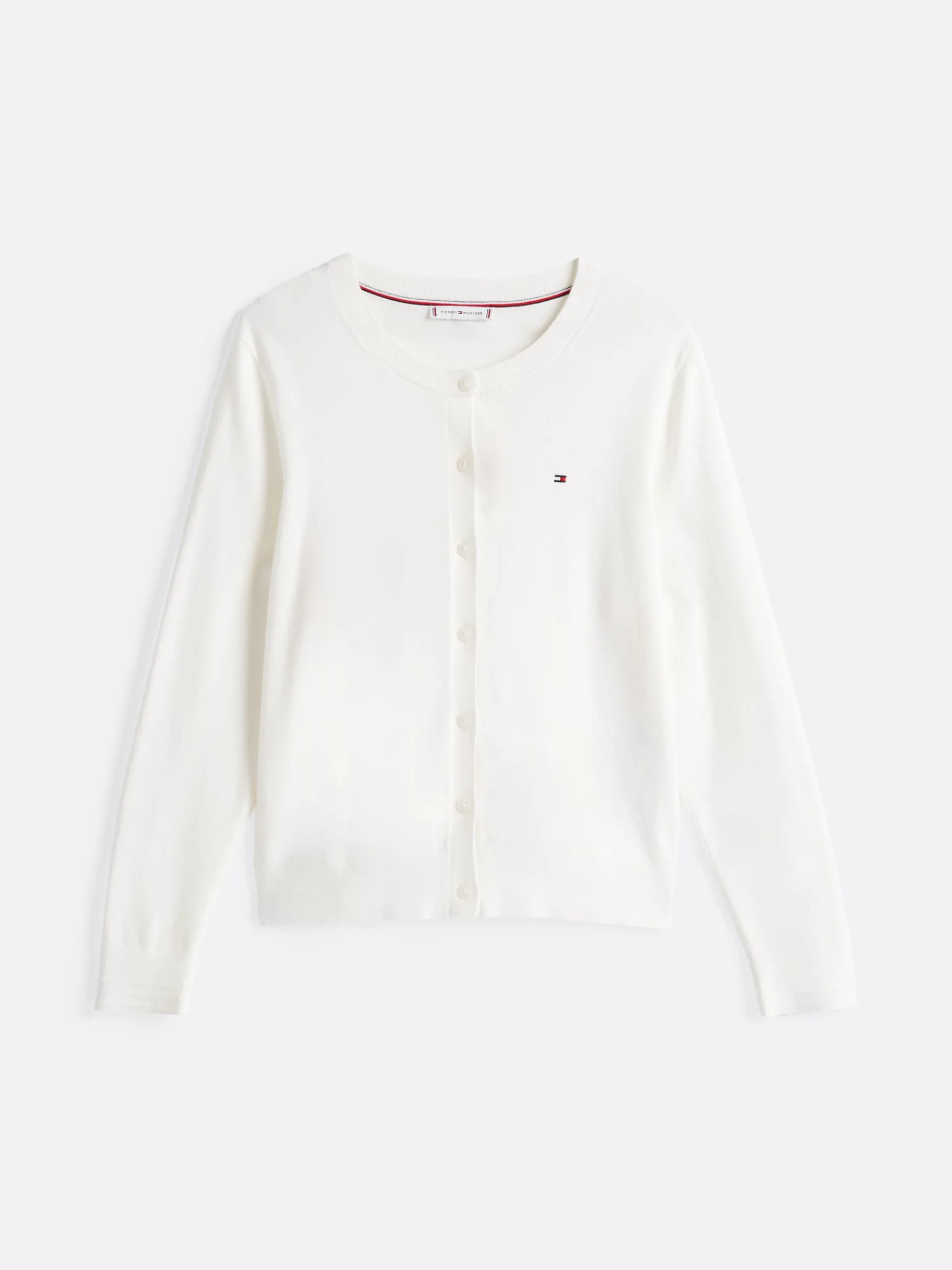 Tommy Hilfiger Feinstrick-Cardigan aus Jersey ECRU Sale