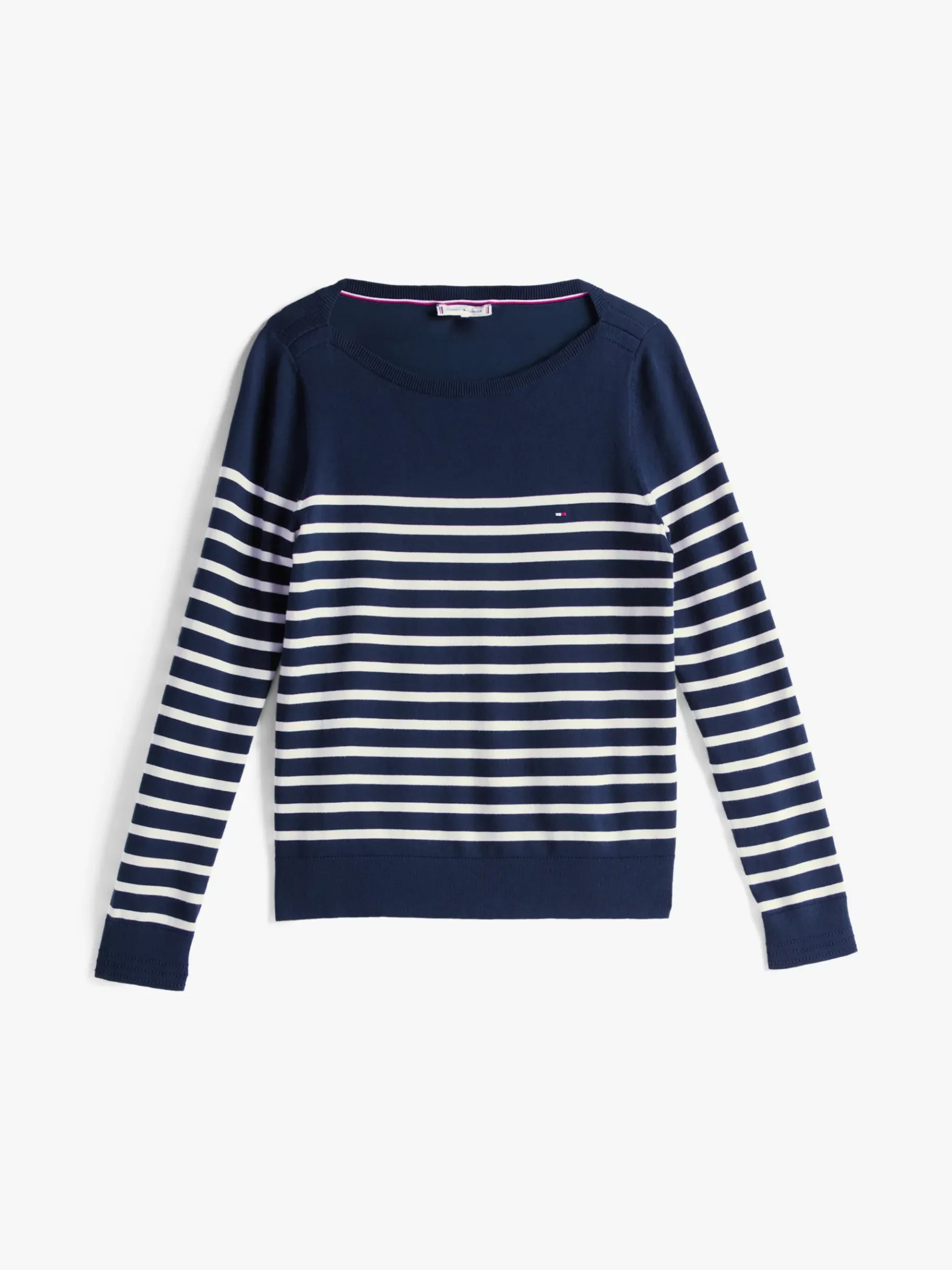 Tommy Hilfiger Feinstrickpullover mit U-Boot-Ausschnitt DARK NIGHT NAVY/IVORY PETAL STP Shop