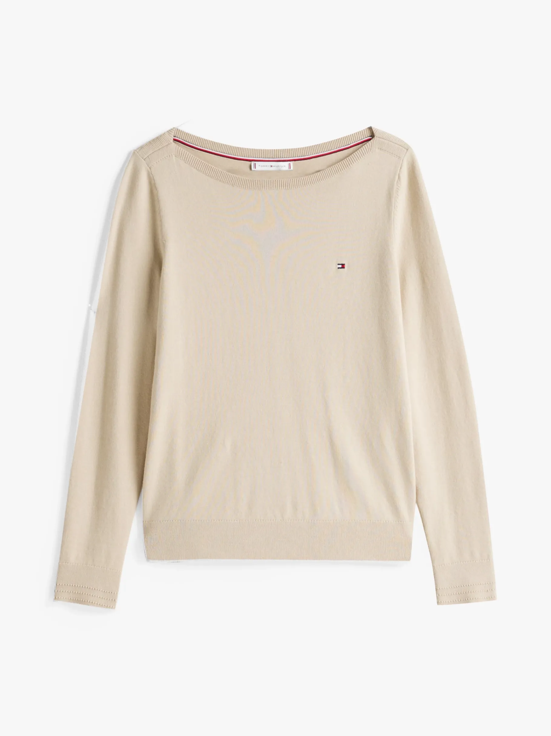 Tommy Hilfiger Feinstrickpullover mit U-Boot-Ausschnitt SANDALWOOD Clearance