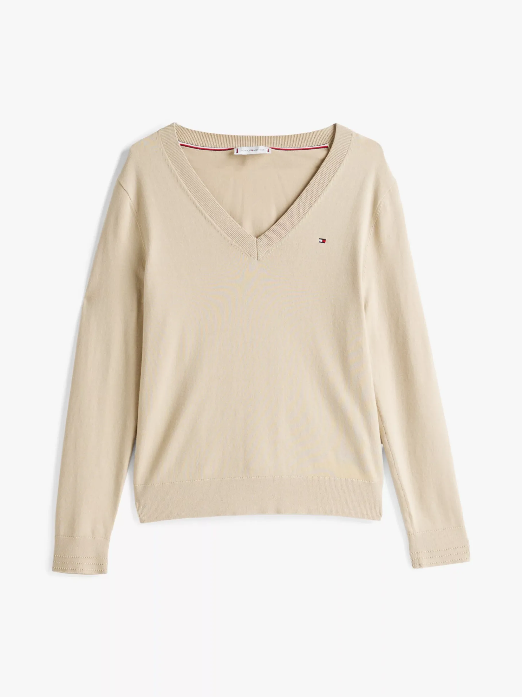Tommy Hilfiger Feinstrickpullover mit V-Ausschnitt SANDALWOOD Flash Sale