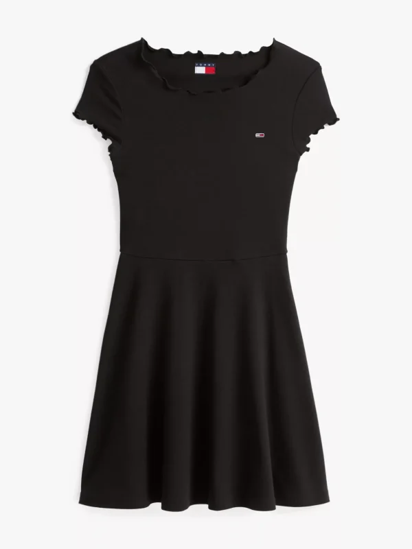 Tommy Hilfiger Fit-and-Flare Minikleid mit Rüschen BLACK Cheap