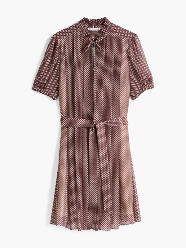 Tommy Hilfiger Fit-and-Flare-Kleid mit Falten und Print MINI GEO PRIMARY RED Sale