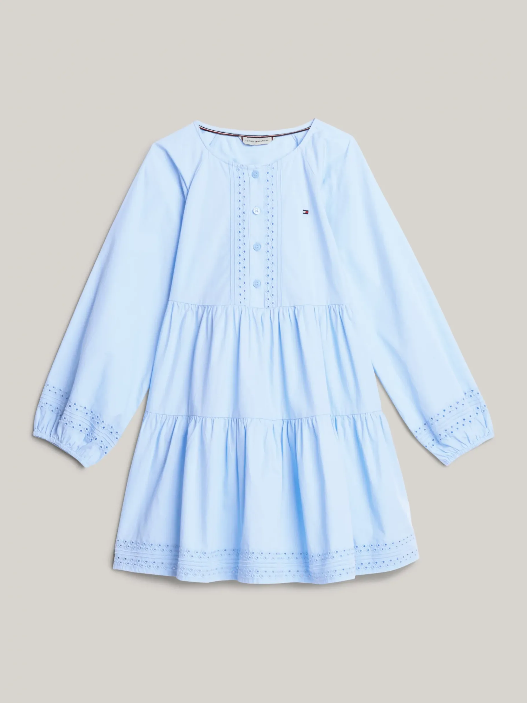 Tommy Hilfiger Fit-and-Flare-Kleid mit Lochstickerei VESSEL BLUE Shop