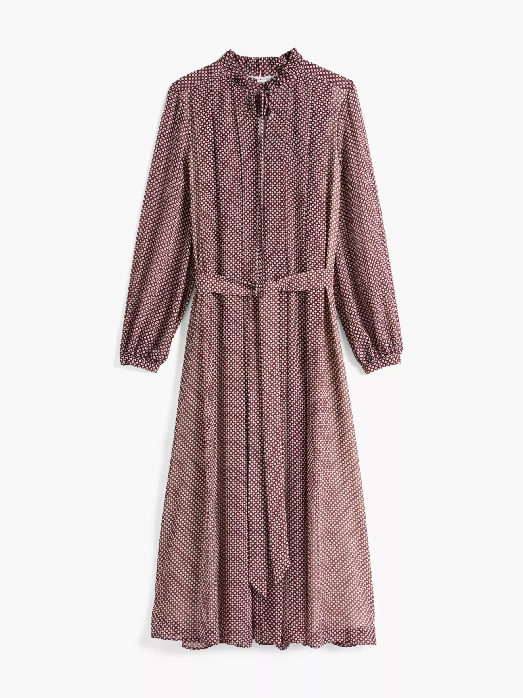 Tommy Hilfiger Fit-and-Flare-Maxikleid mit Falten MINI GEO PRIMARY RED Clearance