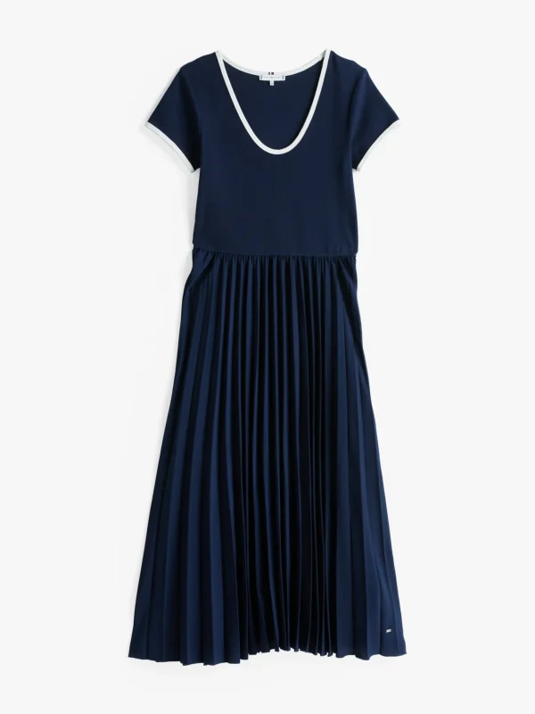 Tommy Hilfiger Fit-and-Flare-Midi-Kleid mit Falten DARK NIGHT NAVY Sale