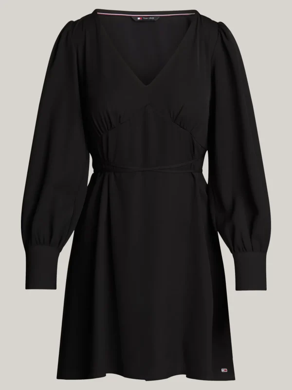Tommy Hilfiger Fit-and-Flare-Minikleid mit V-Ausschnitt BLACK Flash Sale