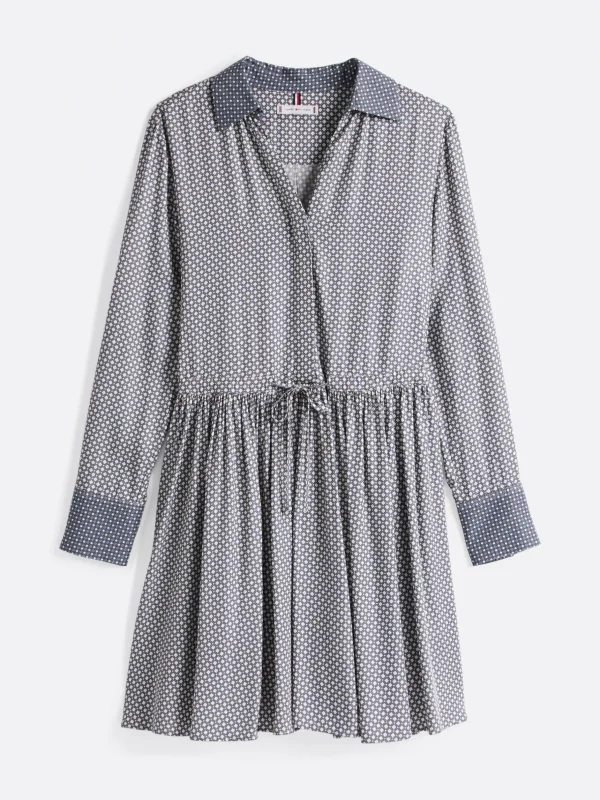 Tommy Hilfiger Fit-and-Flare-Minikleid mit Bindeband MINI GEO/ FLINT BLUE Cheap