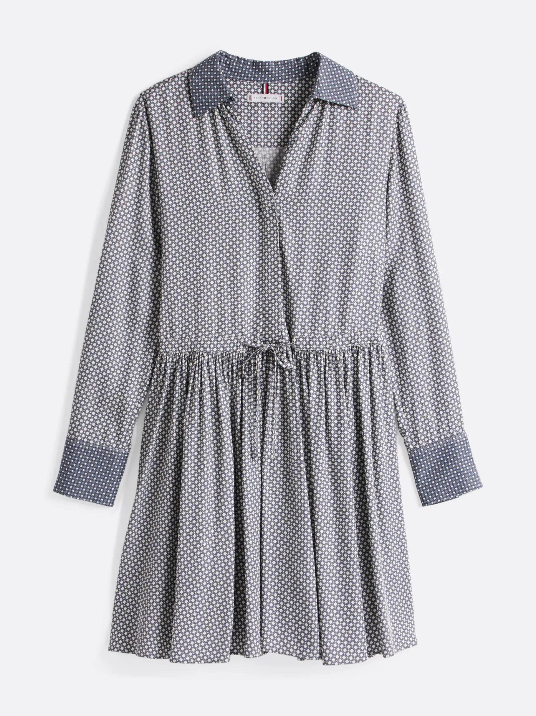 Tommy Hilfiger Fit-and-Flare-Minikleid mit Bindeband MINI GEO/ FLINT BLUE Cheap