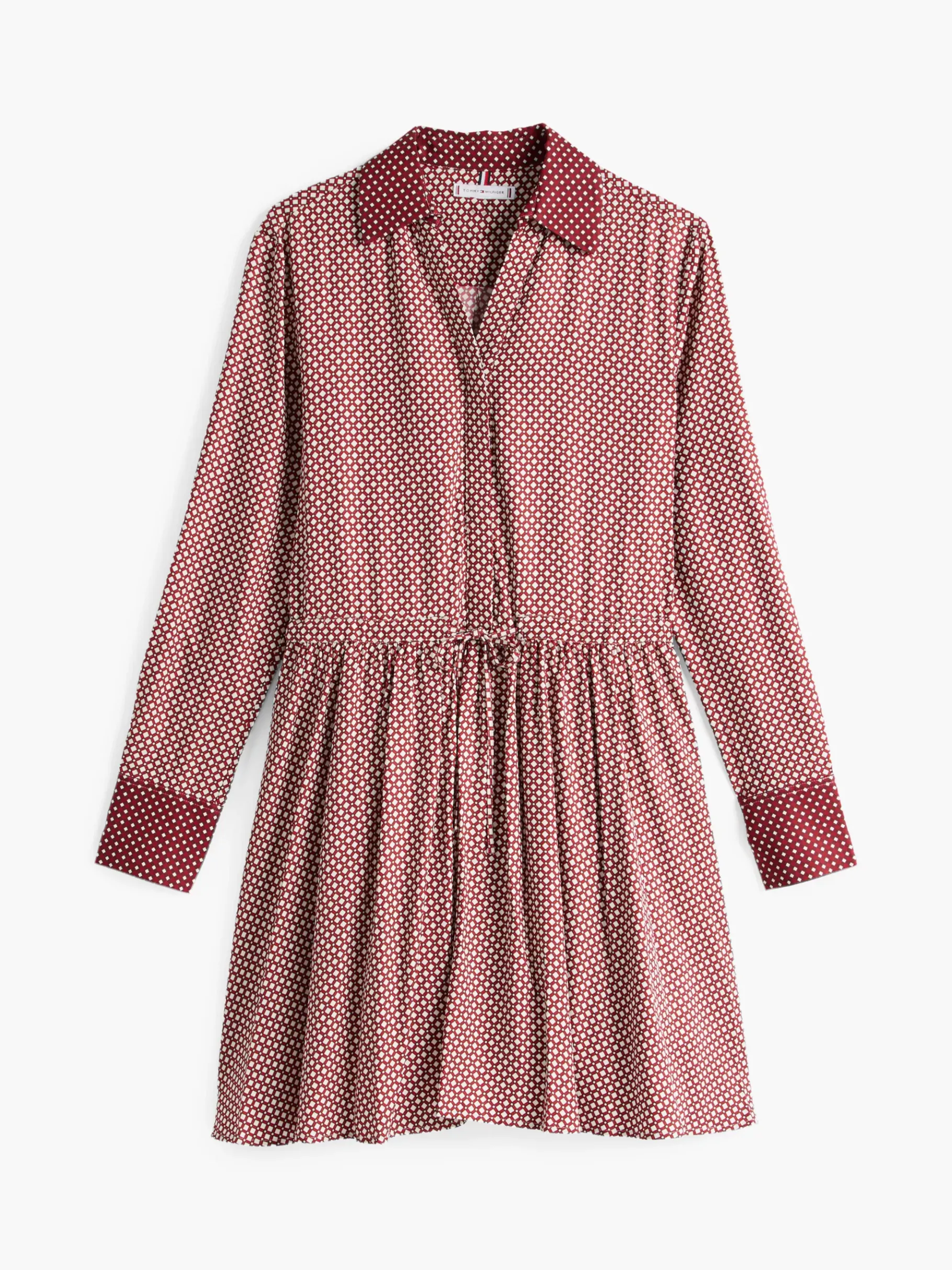 Tommy Hilfiger Fit-and-Flare-Minikleid mit Bindeband MINI GEO PRIMARY RED Best