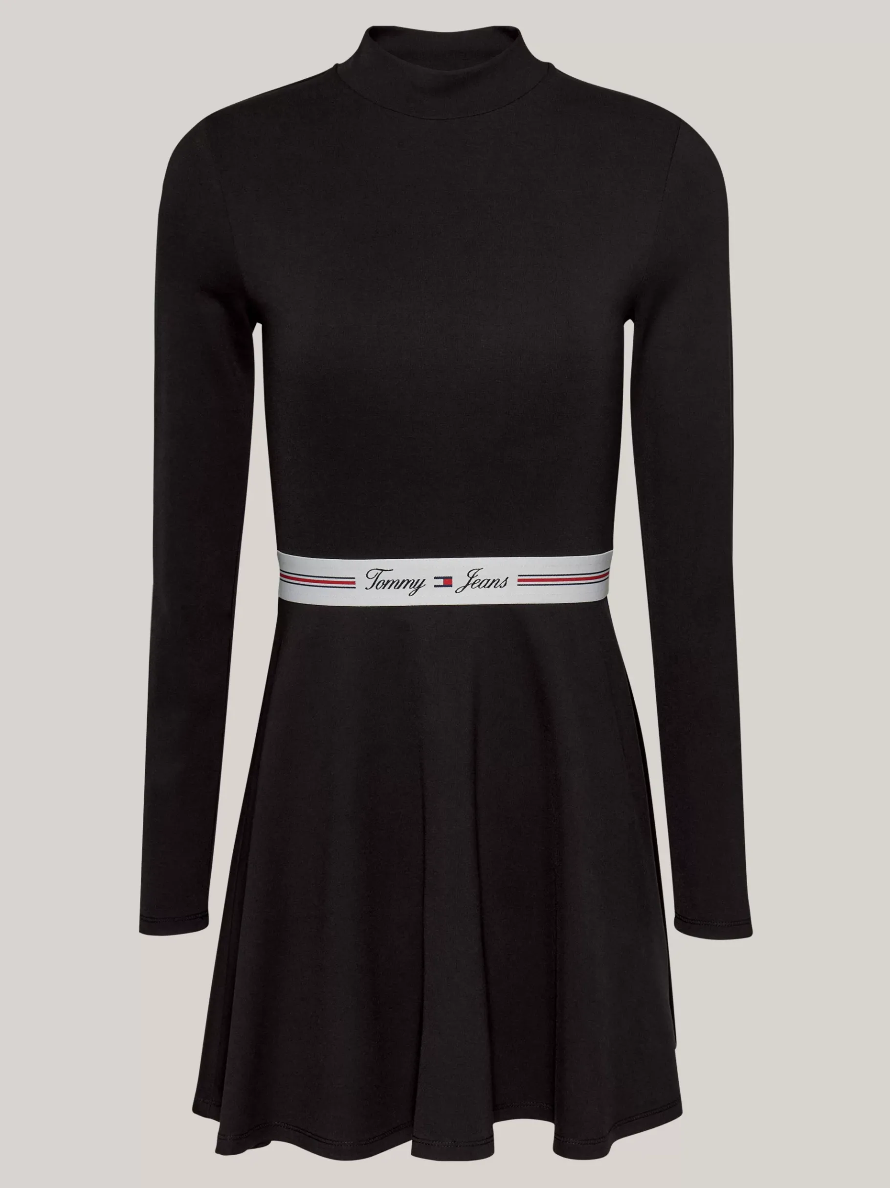 Tommy Hilfiger Fit-and-Flare-Minikleid mit Mock-Rollkragen BLACK Discount