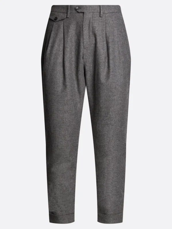 Tommy Hilfiger Flanellhose mit Bügelfalte und Krempelsaum GREY Best Sale