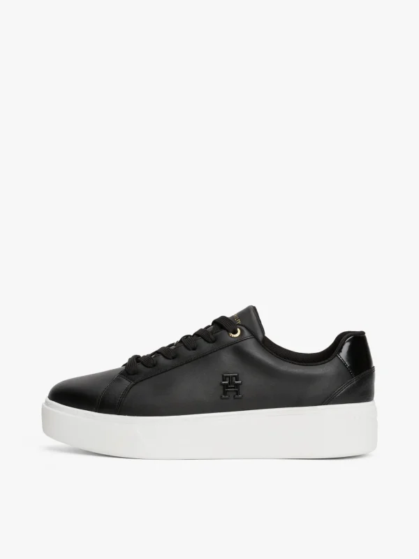 Tommy Hilfiger Flatform-Court-Sneaker aus Leder BLACK Shop