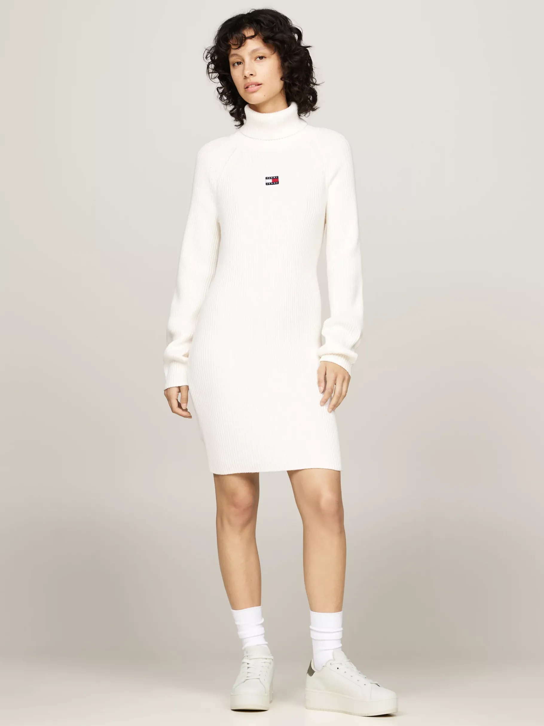 Tommy Hilfiger Flatform-Ledersneaker mit Metallic-Absatz IVORY / GRAY GOLD Shop