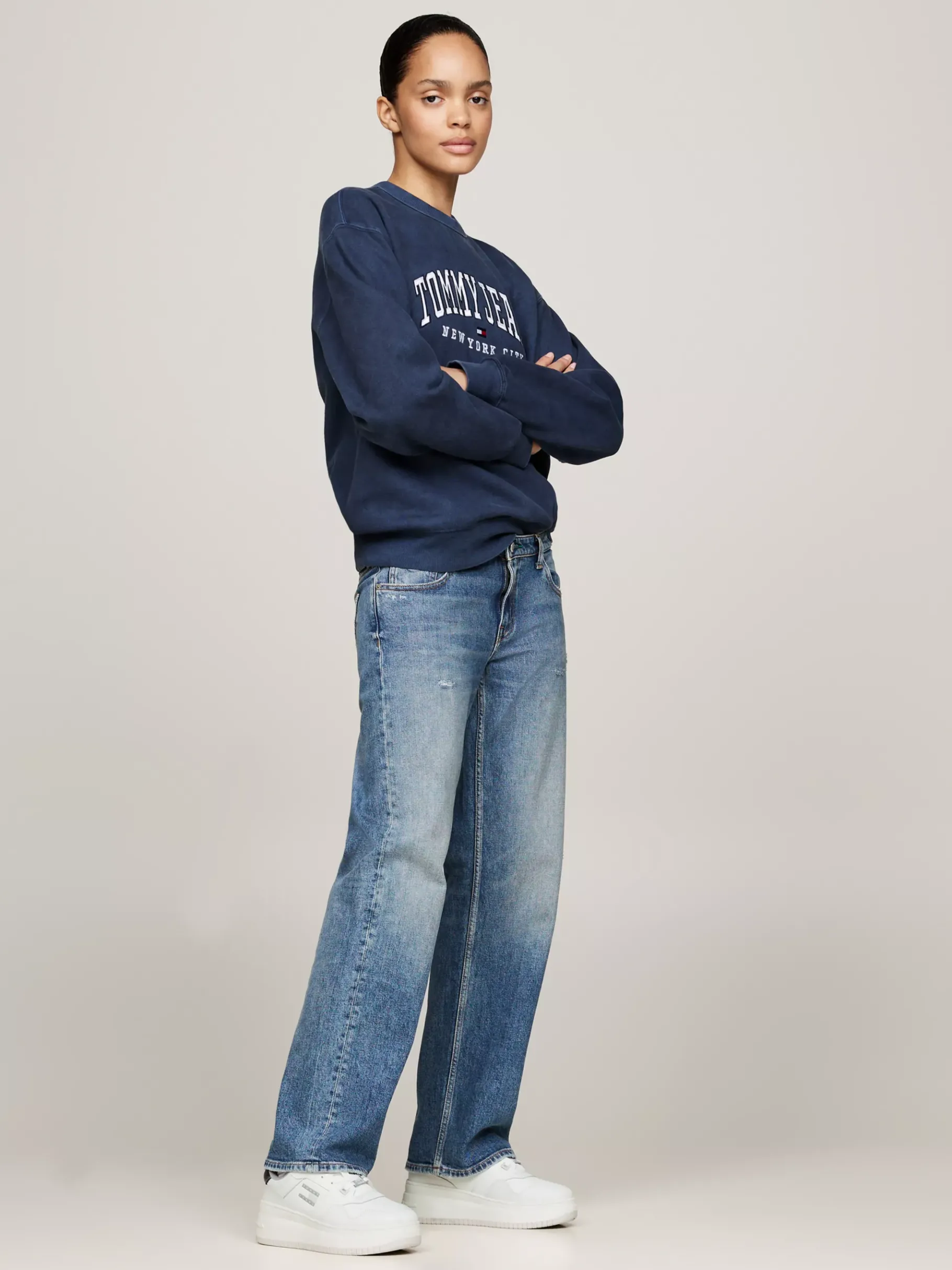 Tommy Hilfiger Flatform-Ledersneaker mit Metallic-Besatz ECRU / METALLIC WARMSTONE New