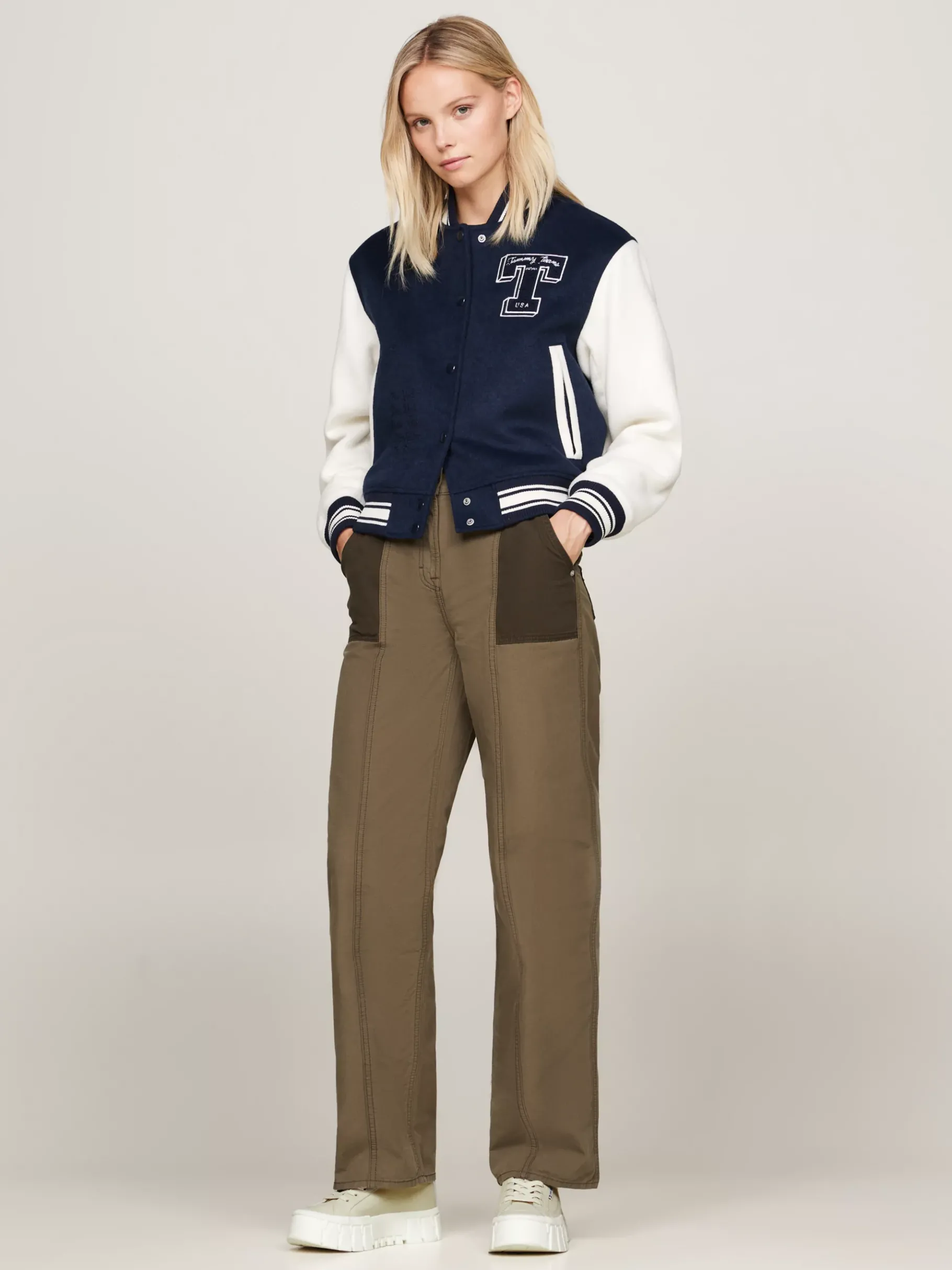 Tommy Hilfiger Flatform-Sneaker aus Leder NEWSPRINT Clearance