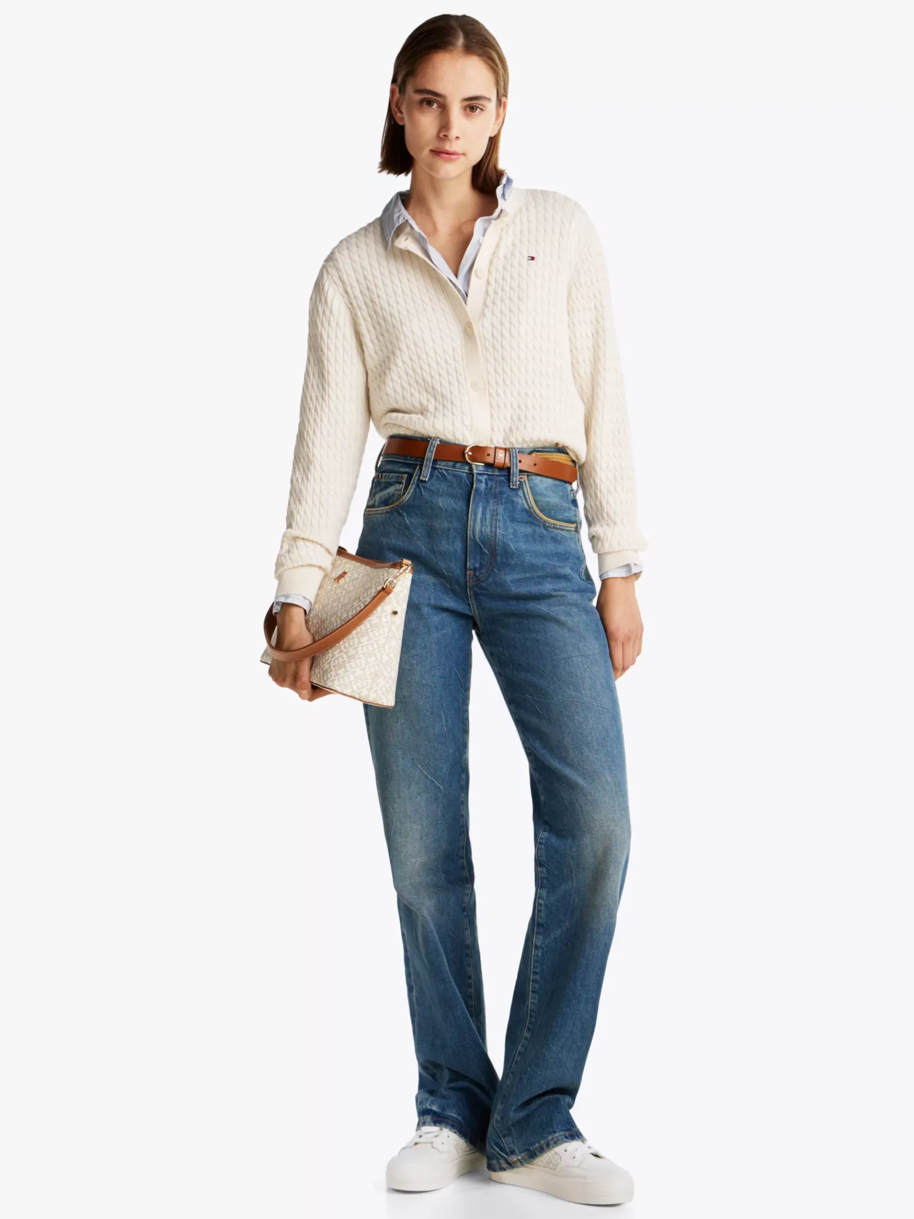 Tommy Hilfiger Flatform-Sneaker aus Leder mit TH-Monogramm IVORY PETAL Store