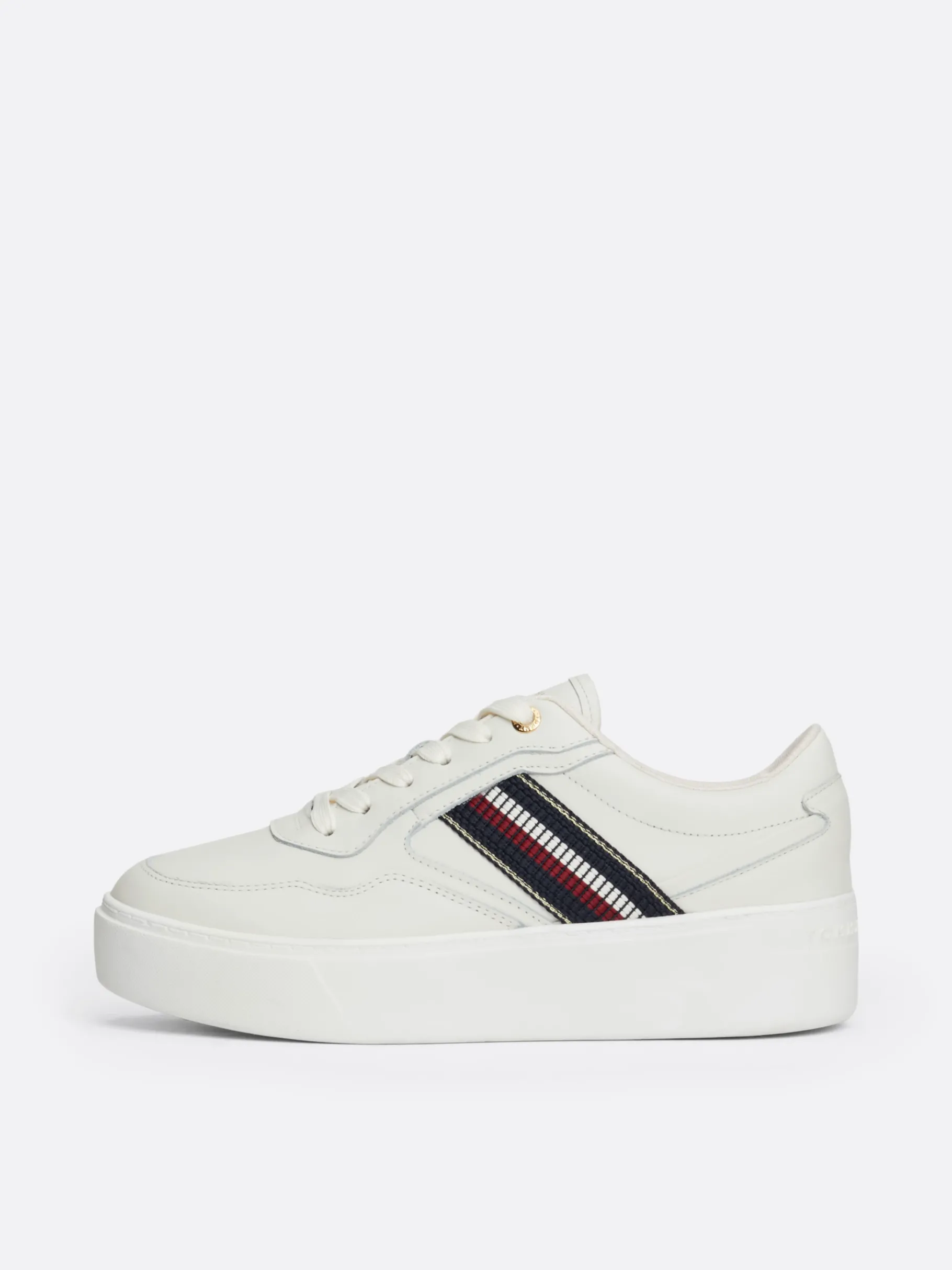 Tommy Hilfiger Flatform-Sneaker aus Leder mit Tommy-Tape ECRU Best