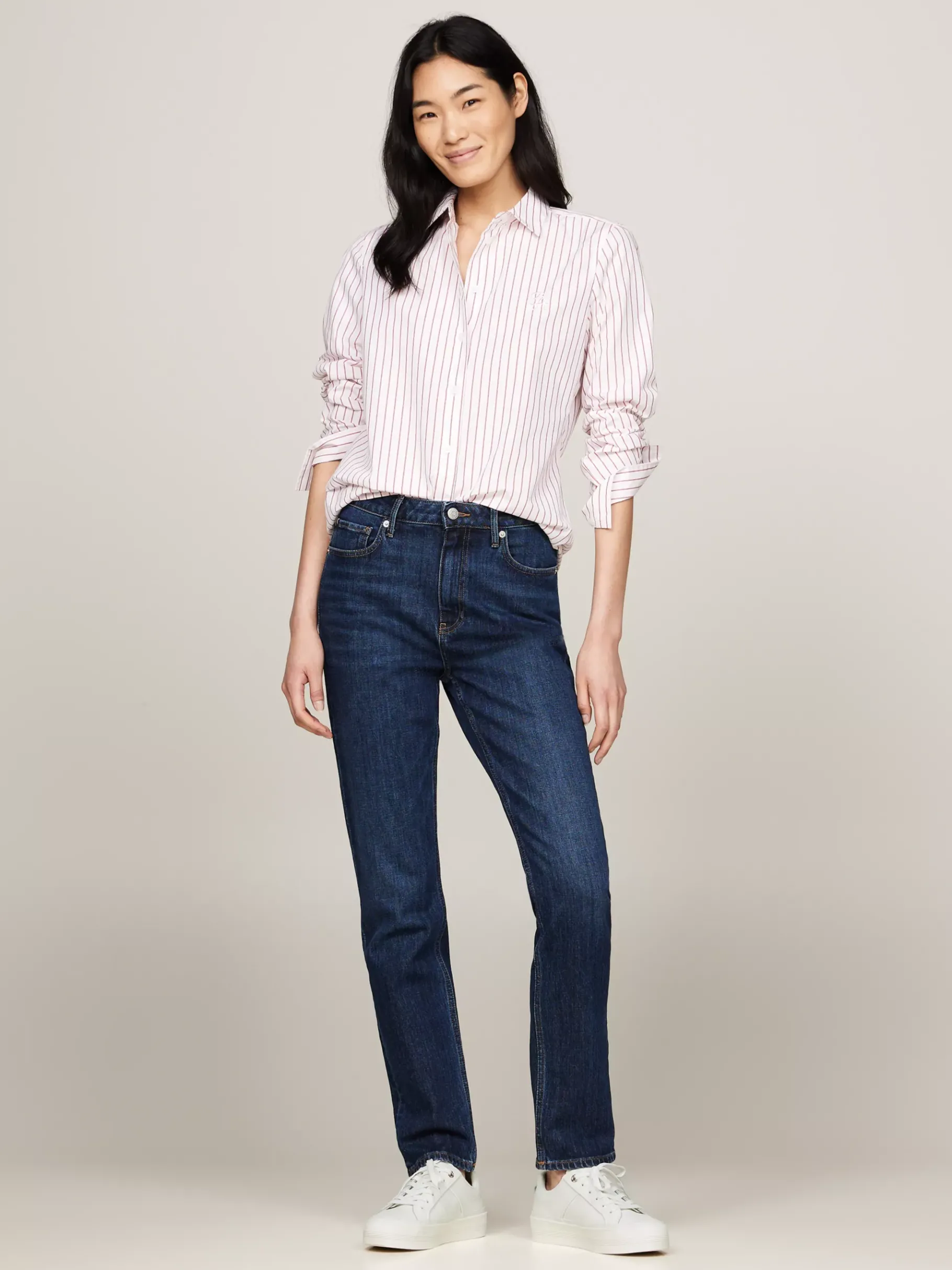 Tommy Hilfiger Flatform-Sneaker aus Leder ECRU Discount