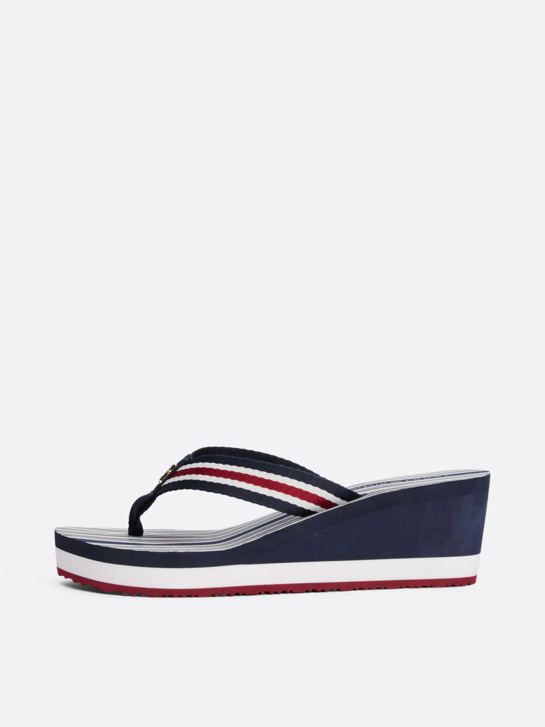 Tommy Hilfiger Flatform-Zehentrenner mit Tommy-Streifen RWB Sale