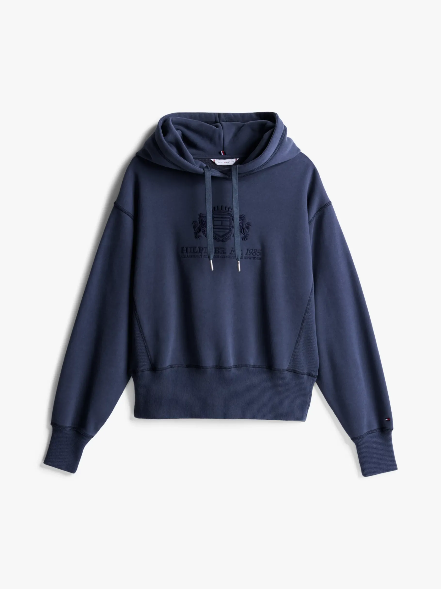 Tommy Hilfiger Fleece-Hoodie mit Tunnelzug und Logo MILITARY DENIM Sale