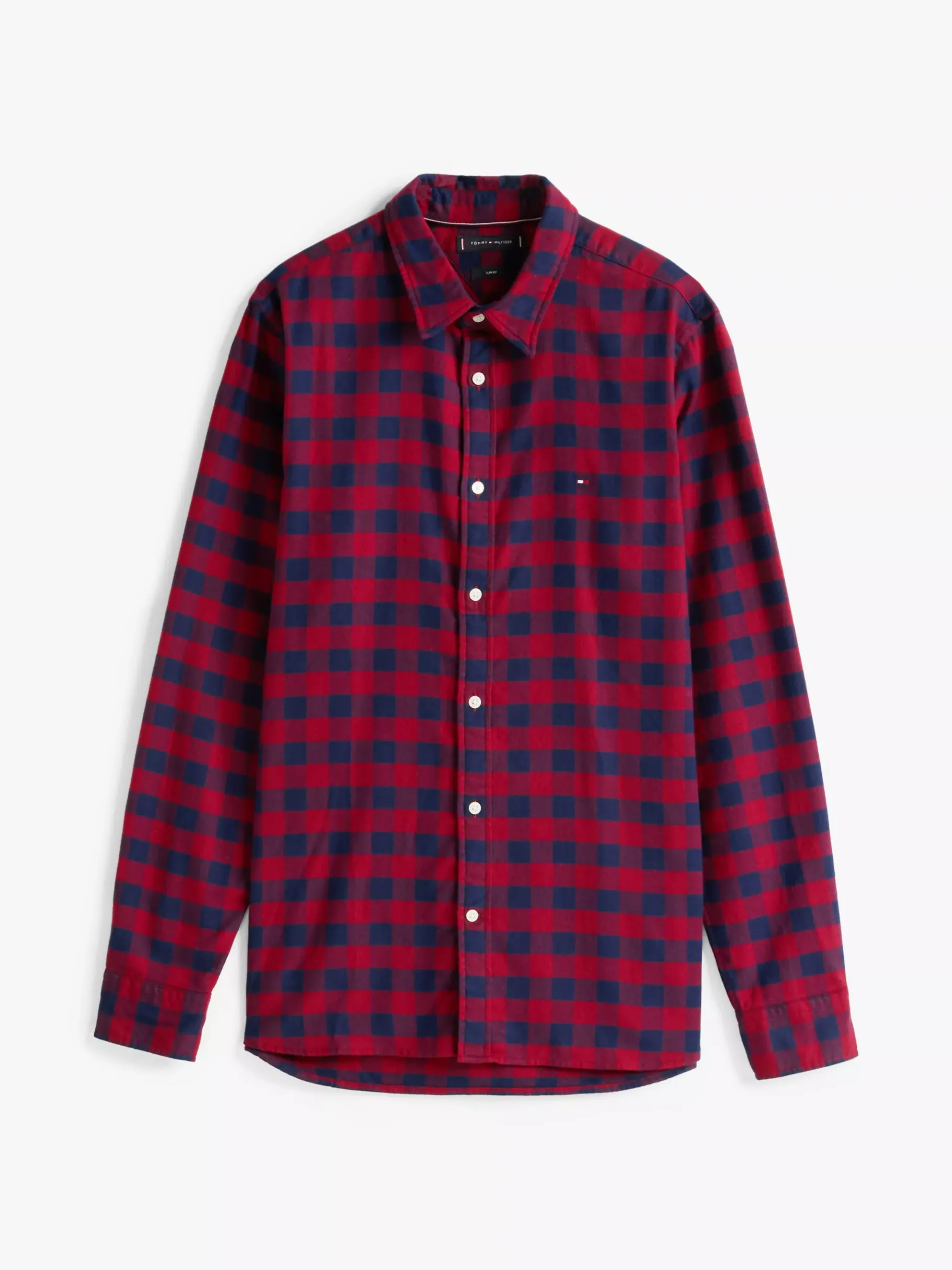 Tommy Hilfiger Gebürstetes Slim Fit Hemd mit Vichy-Karos ROUGE / CARBON NAVY Cheap