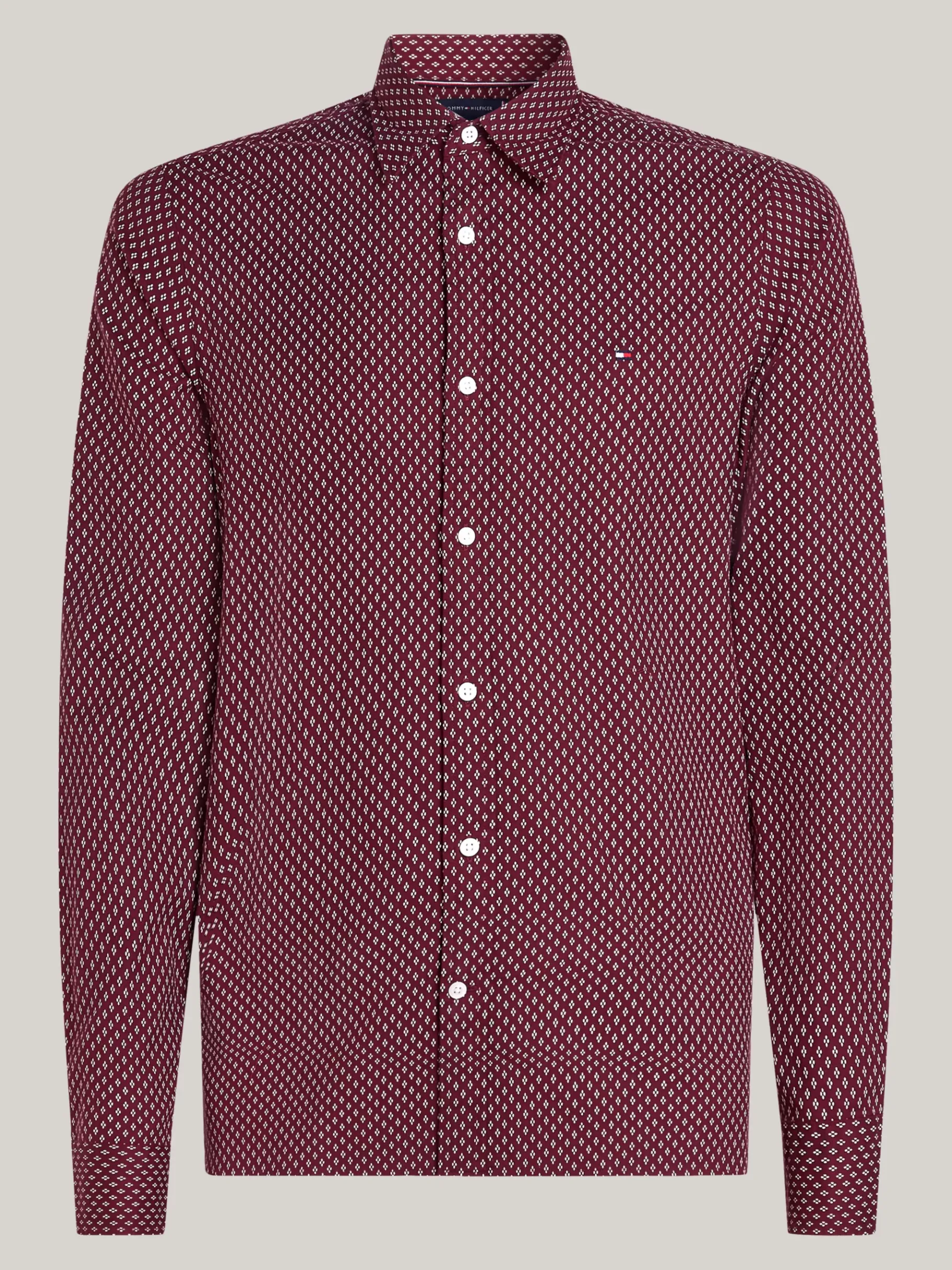 Tommy Hilfiger Gebürstetes Slim Fit Hemd mit Print ROUGE / MULTI Best Sale