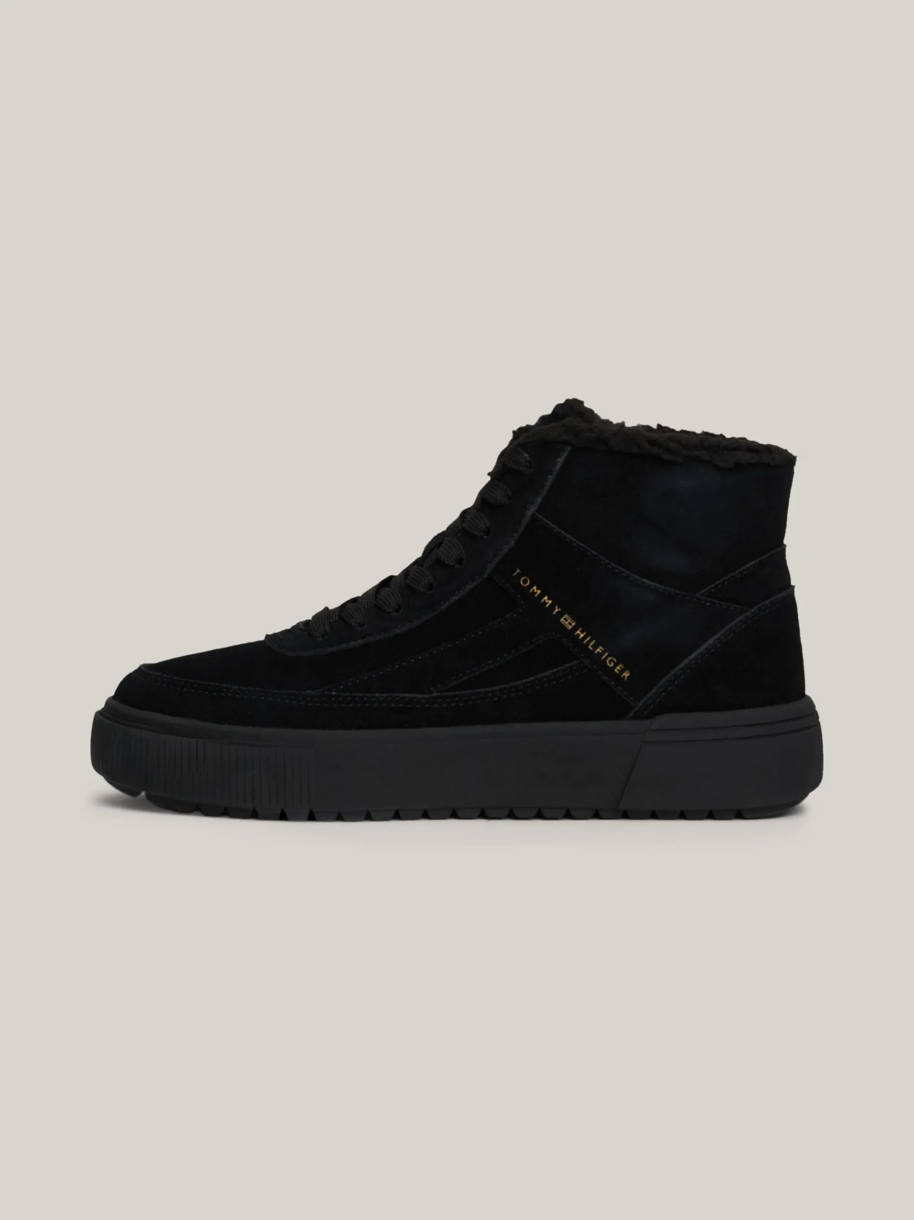 Tommy Hilfiger Gefütterter High-Top Sneaker aus Wildleder BLACK Online