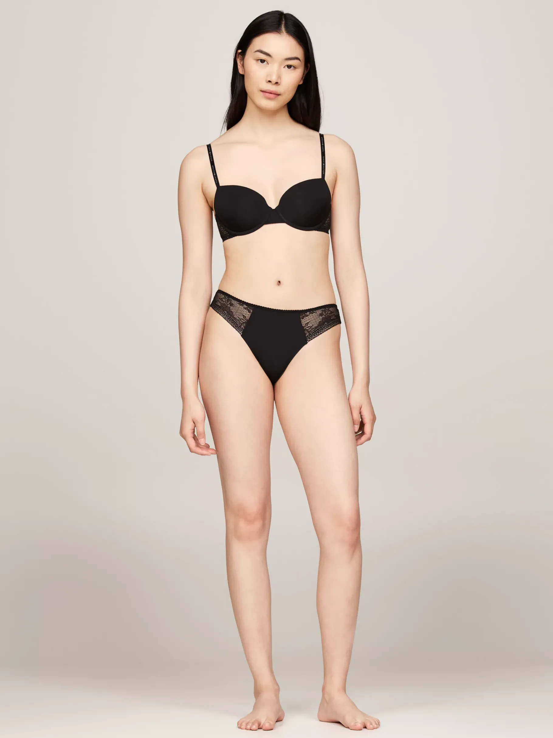 Tommy Hilfiger Gepolsterter Demi-Cup-BH BLACK Flash Sale