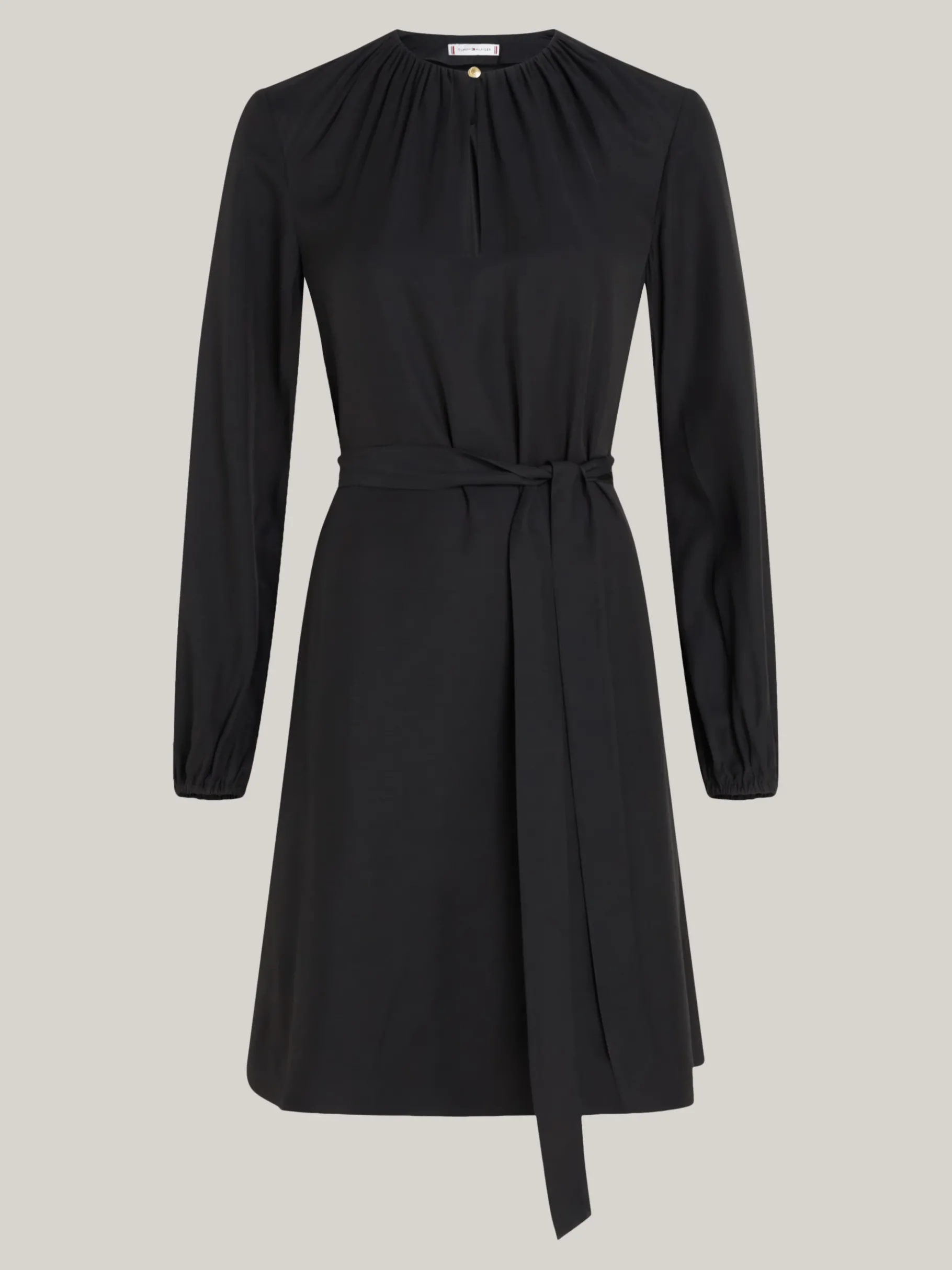 Tommy Hilfiger Gerafftes Fit-and-Flare-Minikleid BLACK Discount