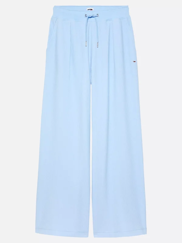 Tommy Hilfiger Gerippte Ottoman-Jogginghose mit weitem Bein VESSEL BLUE Shop
