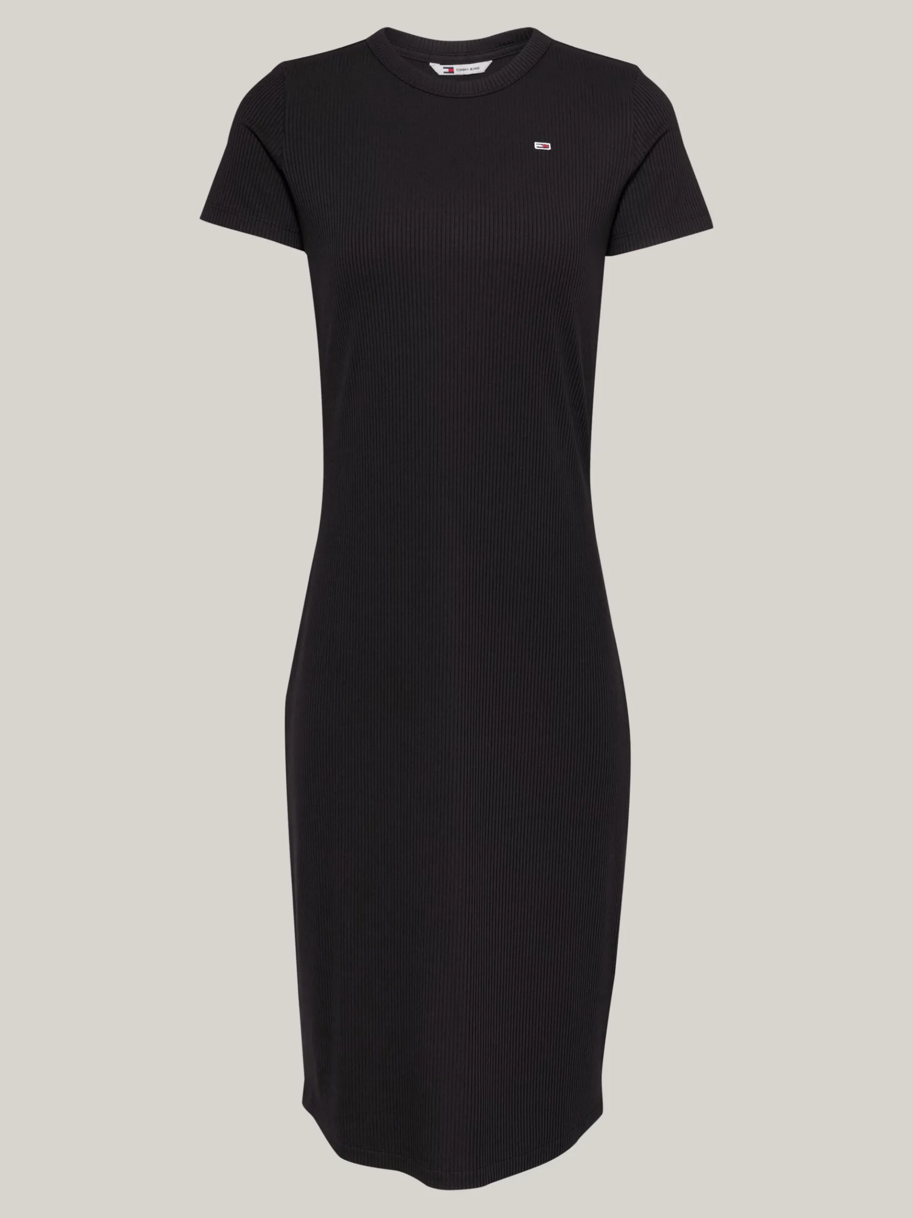 Tommy Hilfiger Geripptes Bodycon-Kleid in Midi-Länge BLACK Cheap
