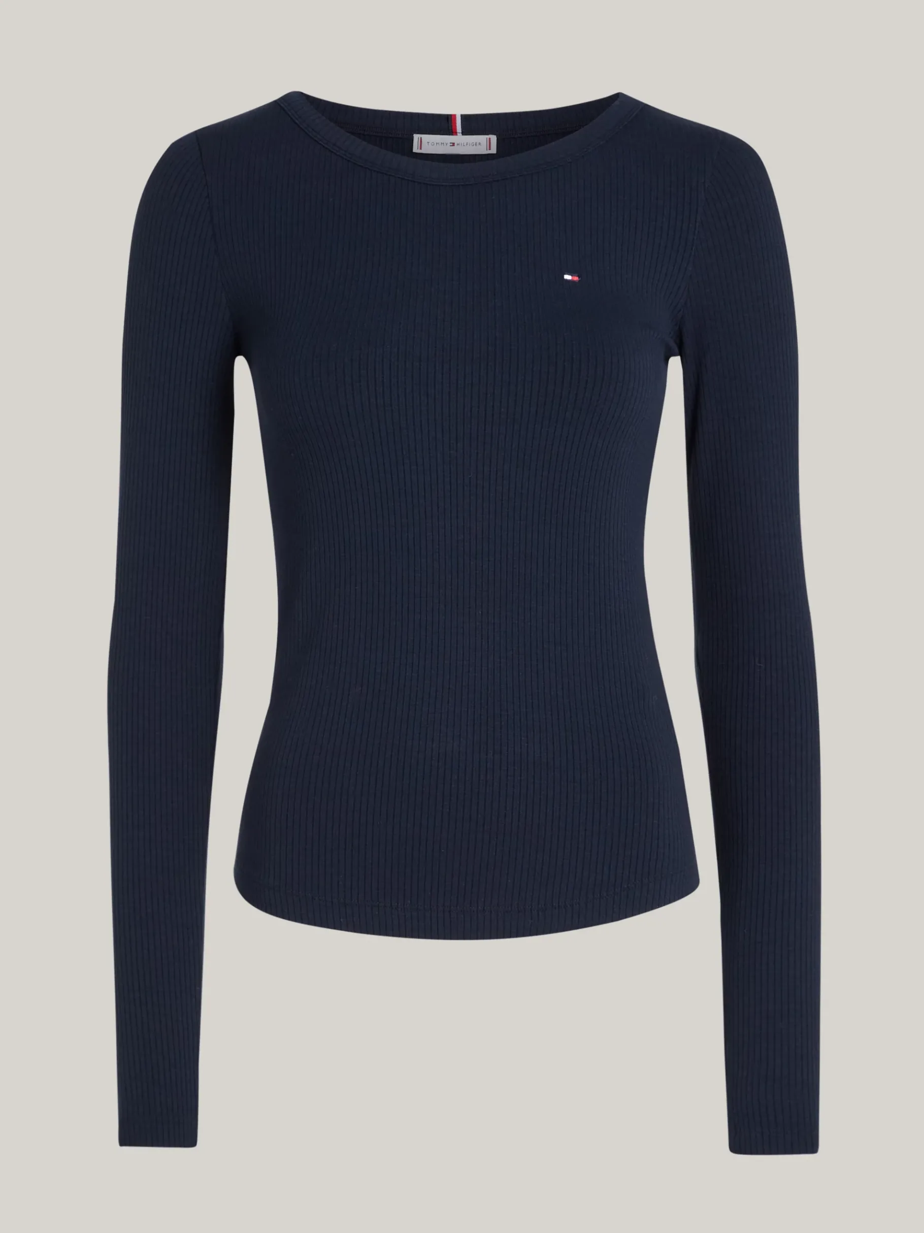 Tommy Hilfiger Geripptes Slim Fit Langarmshirt DESERT SKY Sale