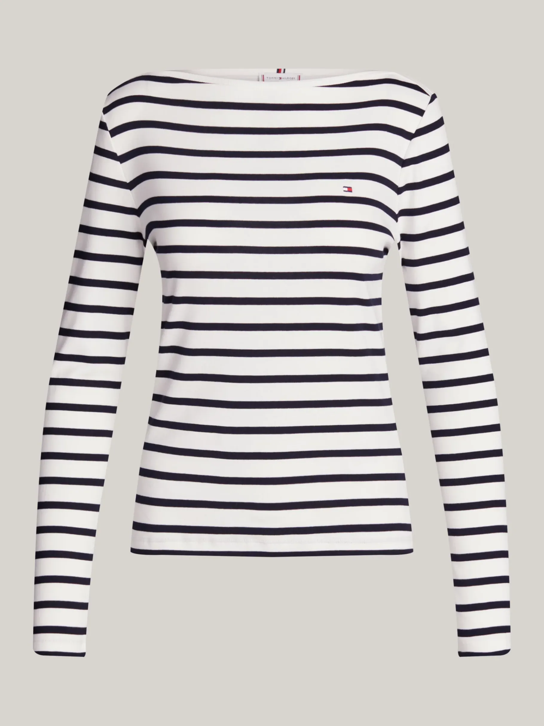 Tommy Hilfiger Geripptes Slim Fit Langarmshirt BRETON ECRU/DESERT SKY Flash Sale