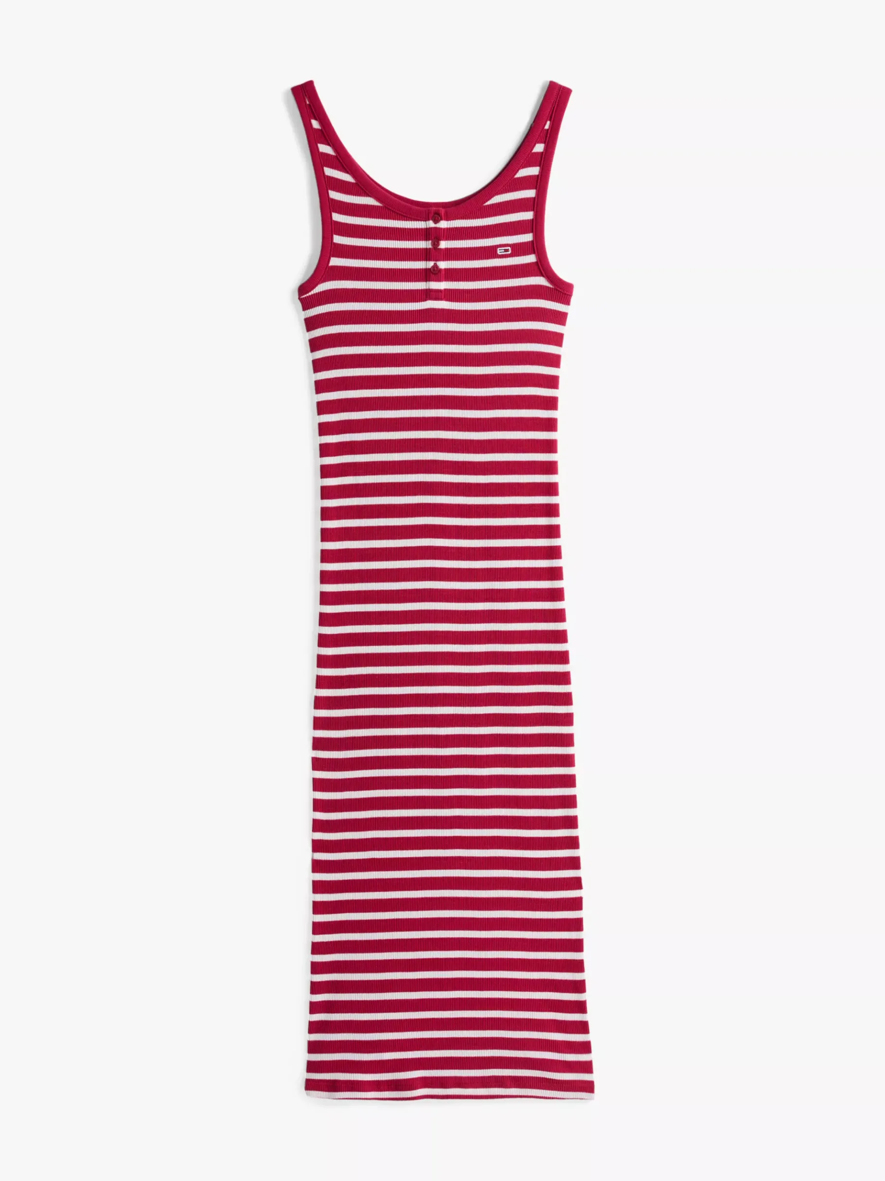 Tommy Hilfiger Geripptes Slim Fit Midi-Bodycon-Kleid RED Store
