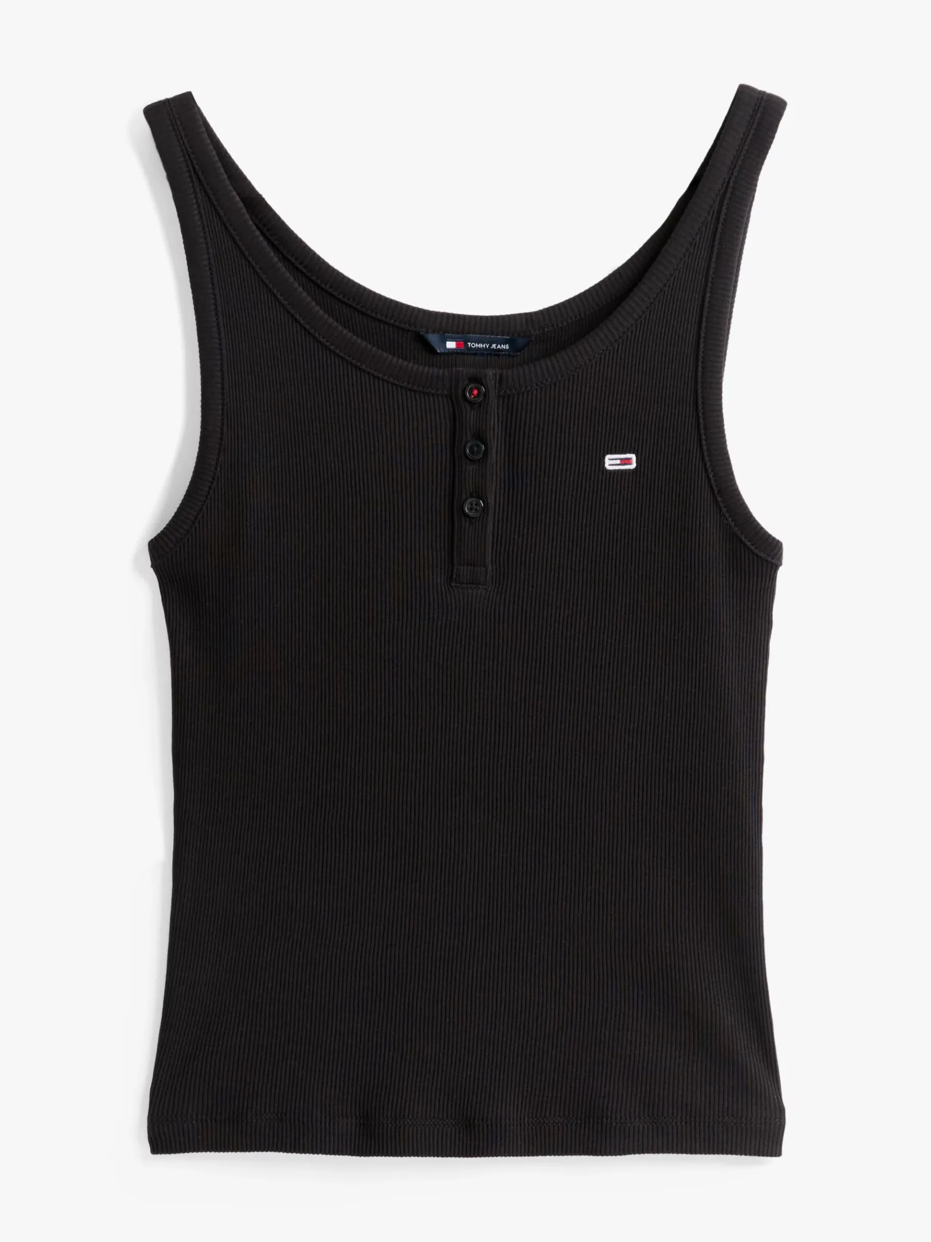 Tommy Hilfiger Geripptes Slim Fit Tanktop BLACK Best Sale