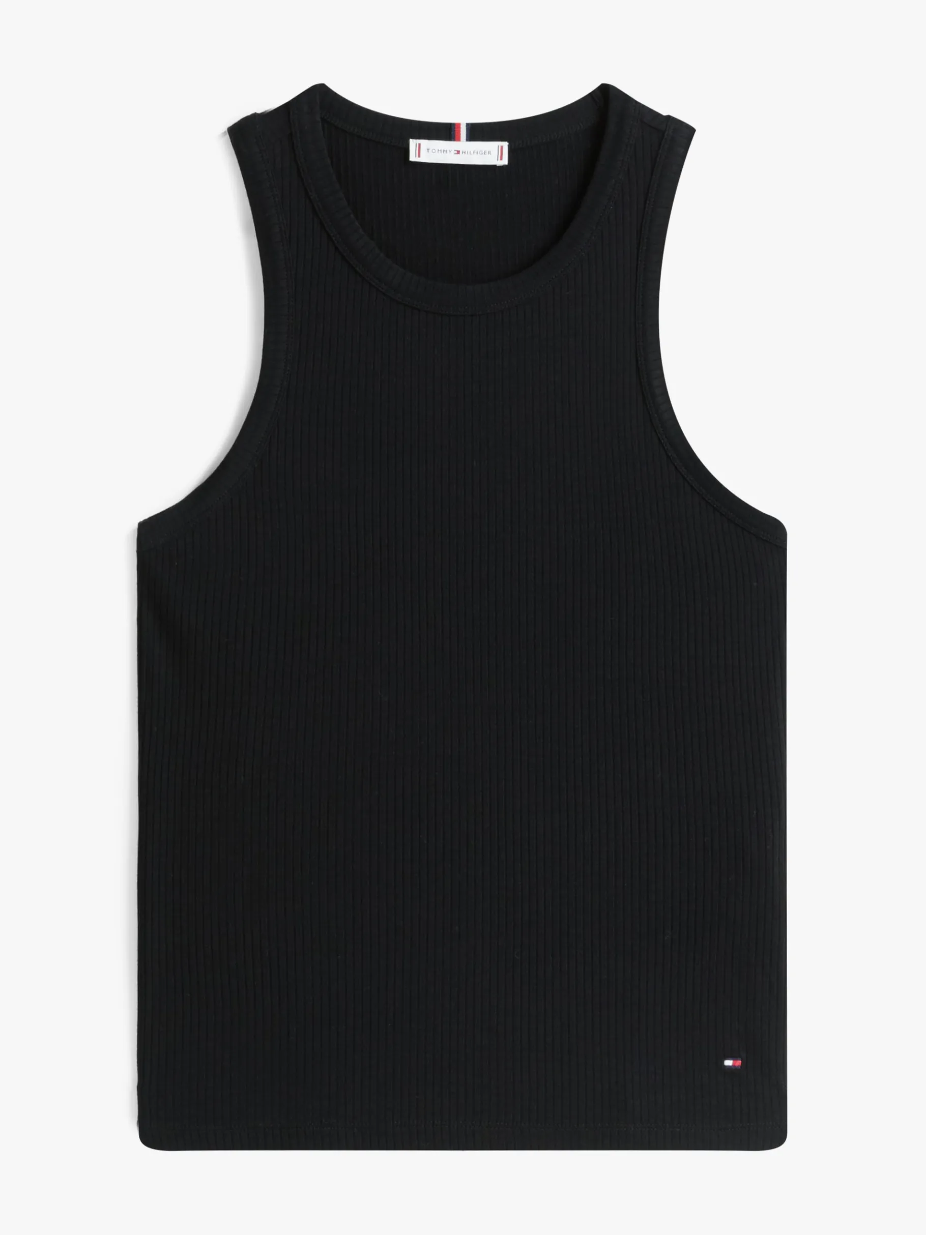 Tommy Hilfiger Geripptes Slim Fit Tanktop BLACK Cheap