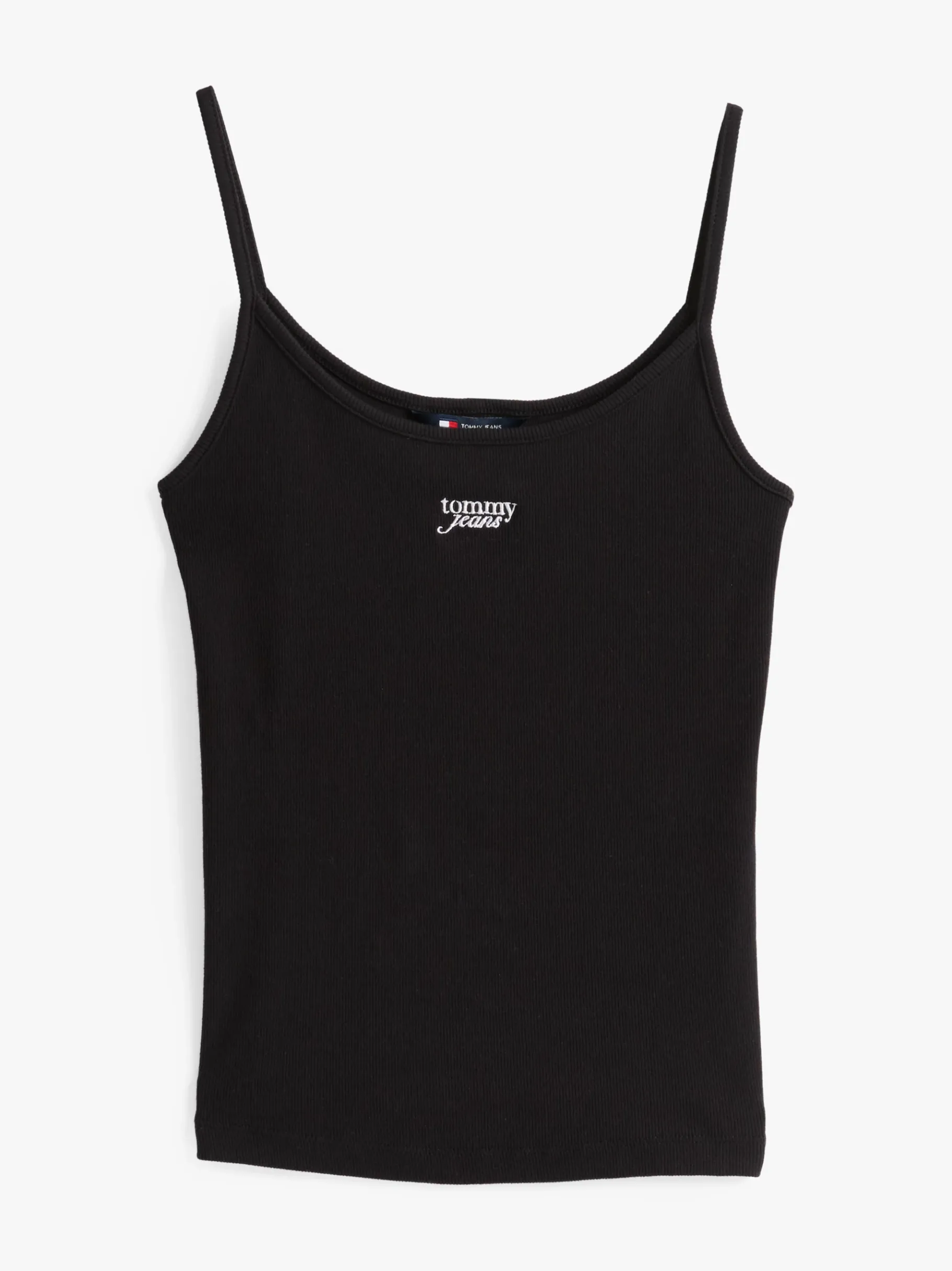 Tommy Hilfiger Geripptes Slim Fit Top mit Spaghettiträgern BLACK Best Sale