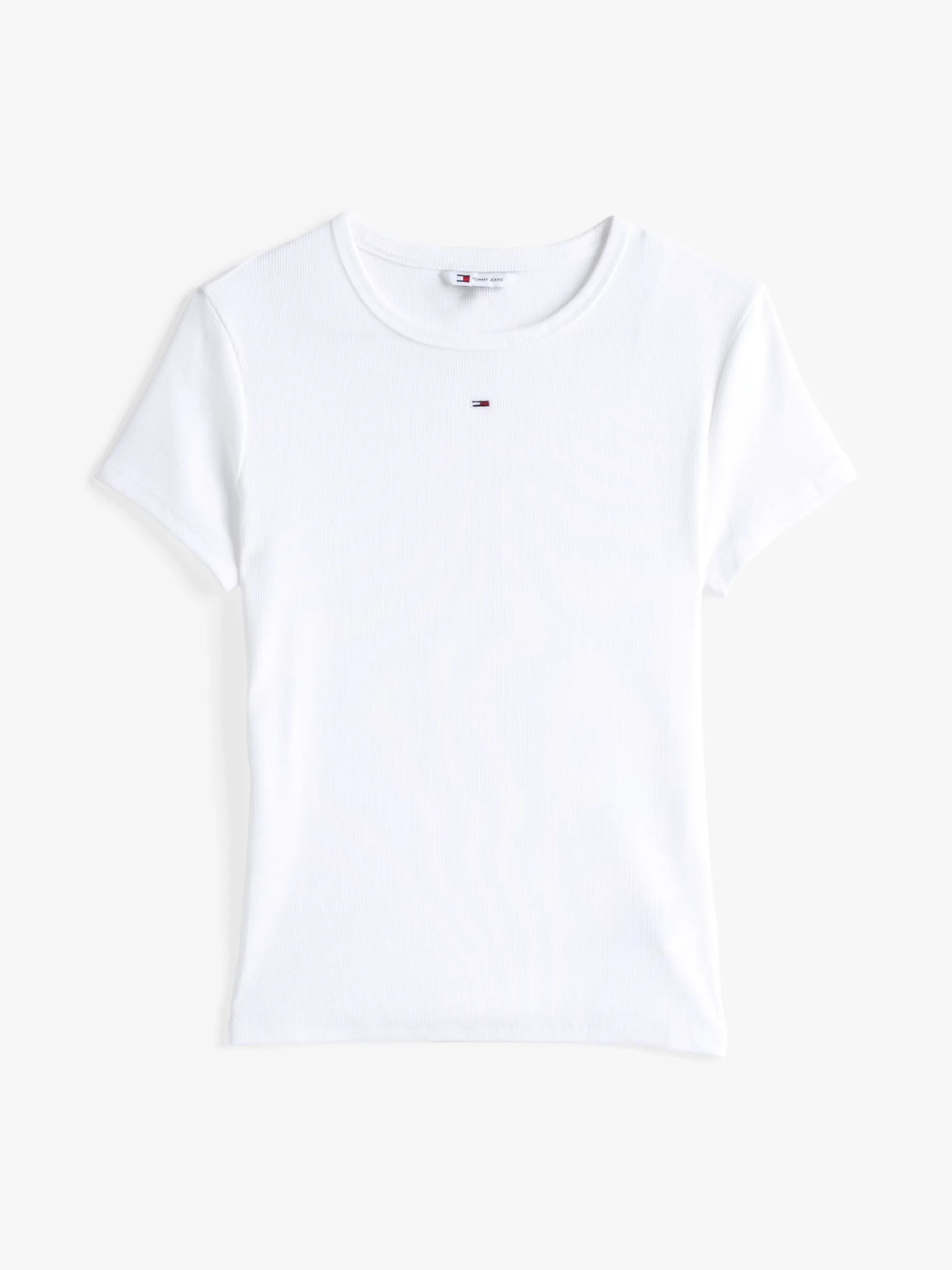 Tommy Hilfiger Geripptes Slim Fit T-Shirt WHITE Best