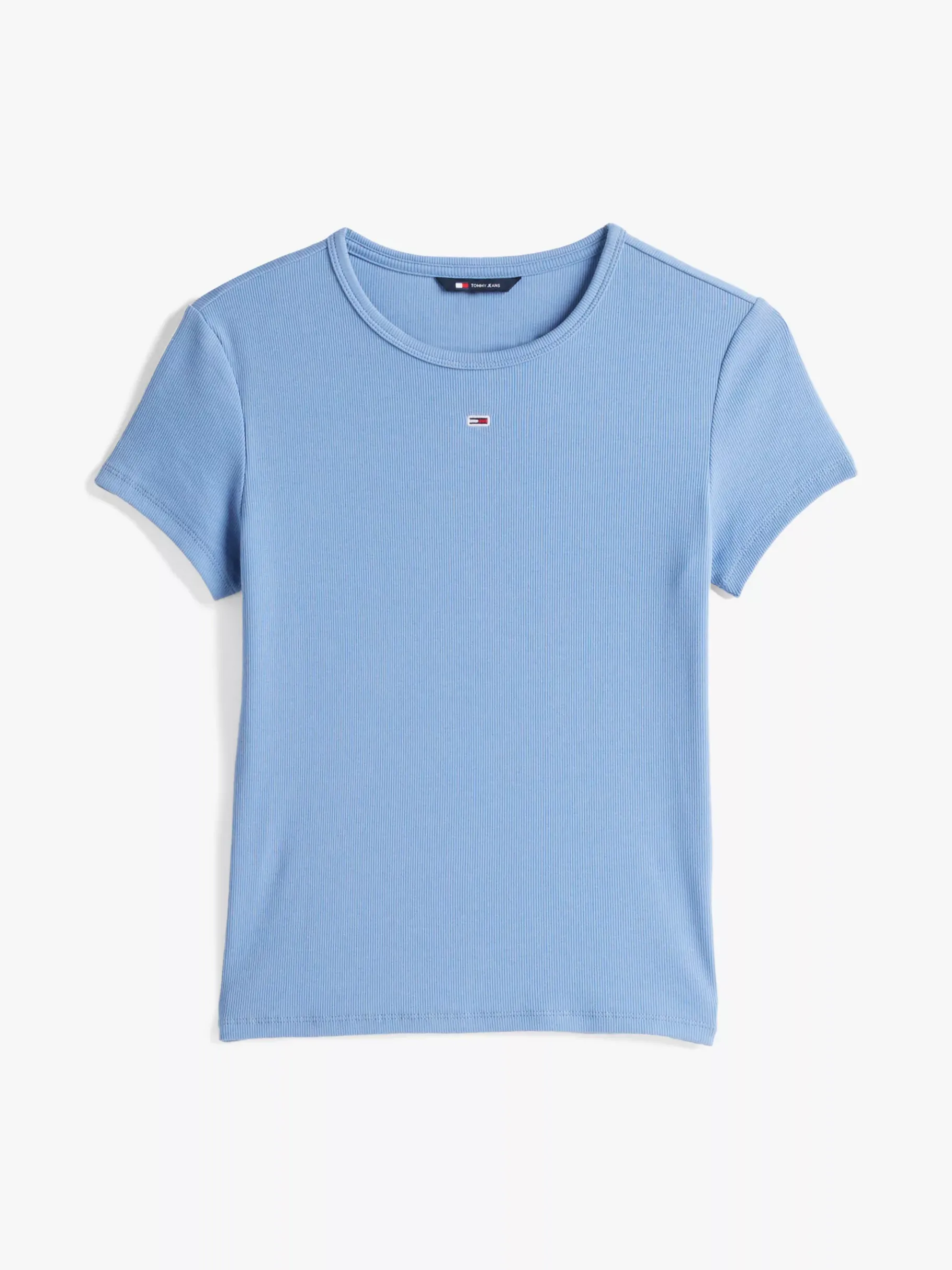 Tommy Hilfiger Geripptes Slim Fit T-Shirt COLORADO BLUE Outlet