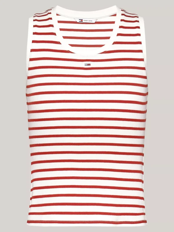Tommy Hilfiger Geripptes Tanktop mit Breton-Streifen REGATTA RED / MULTI Shop